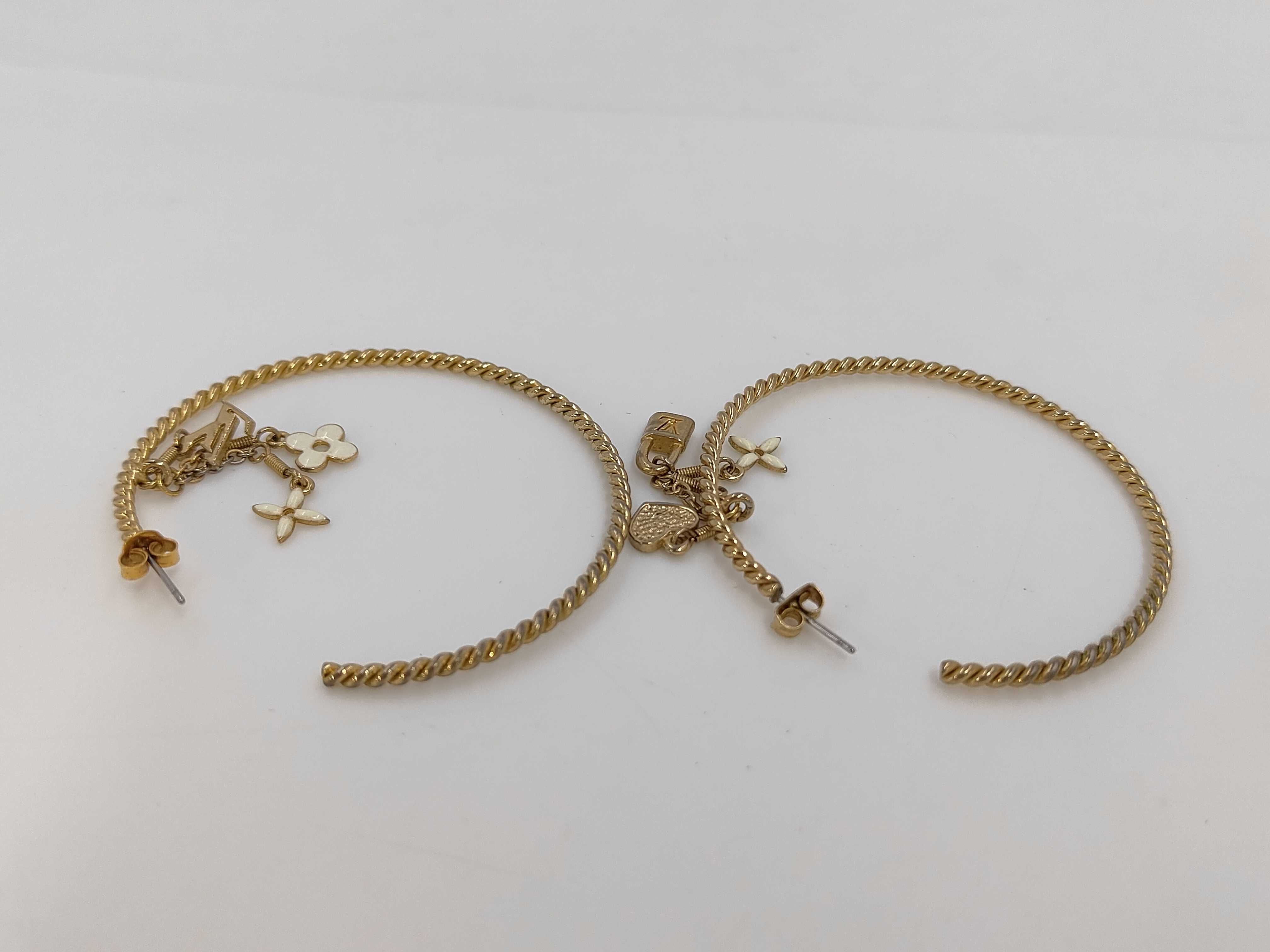 Creole Flower Heart Padlock Earrings — view 3