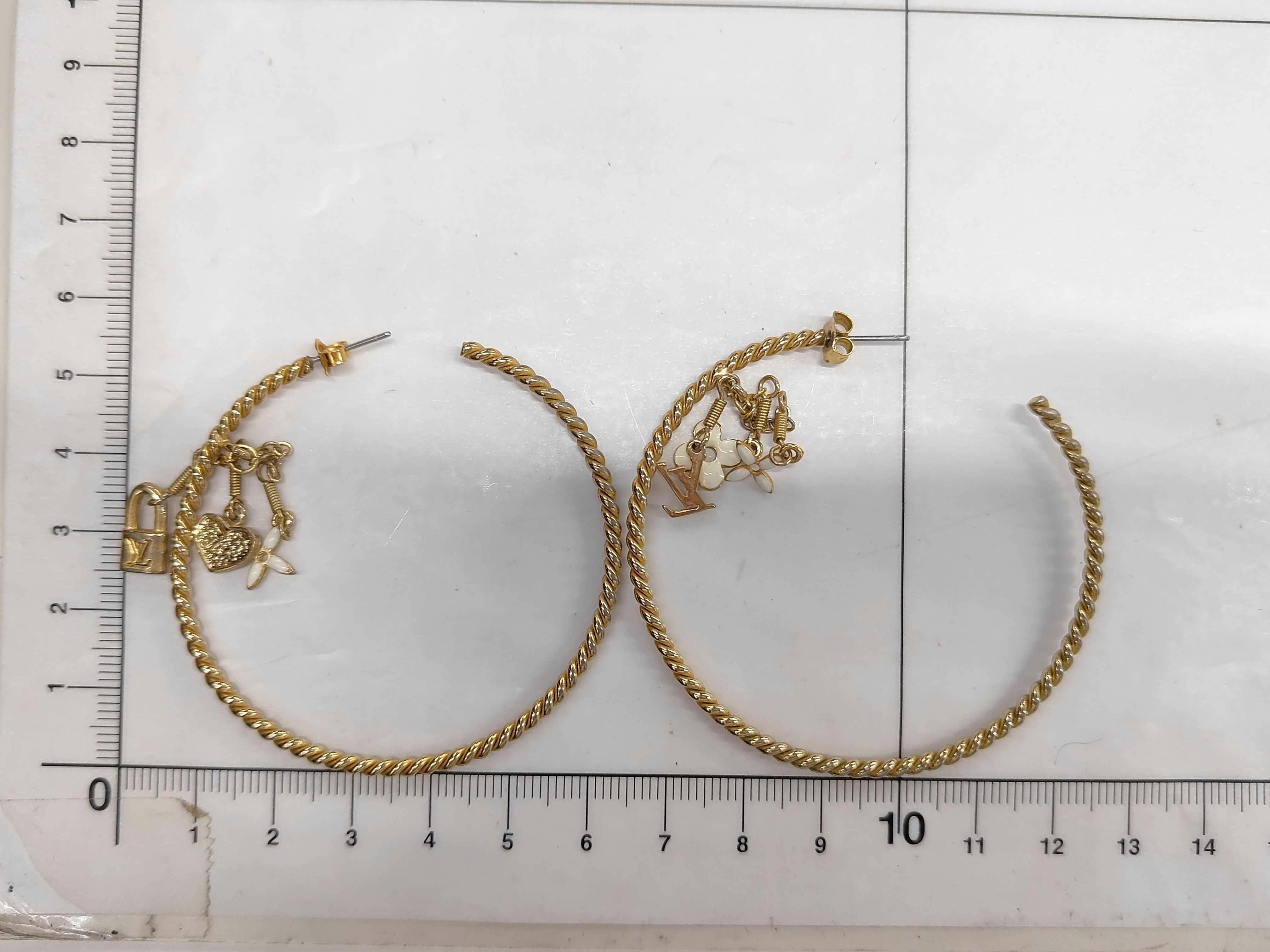 Creole Flower Heart Padlock Earrings — view 6