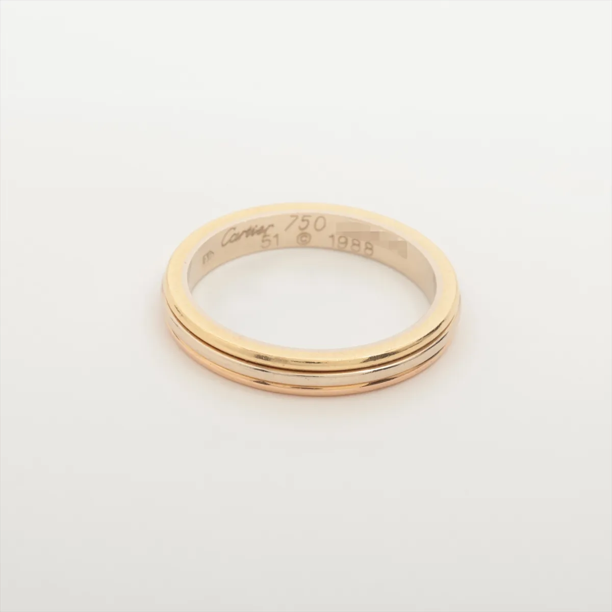 Three-Color Ring 750 (Yellow Gold x Pink Gold x White Gold) 3.3g Size 51 Initial C39038