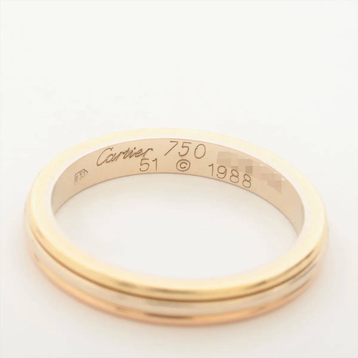 Three-Color Ring 750 (Yellow Gold x Pink Gold x White Gold) 3.3g Size 51 Initial C39038 — view 3