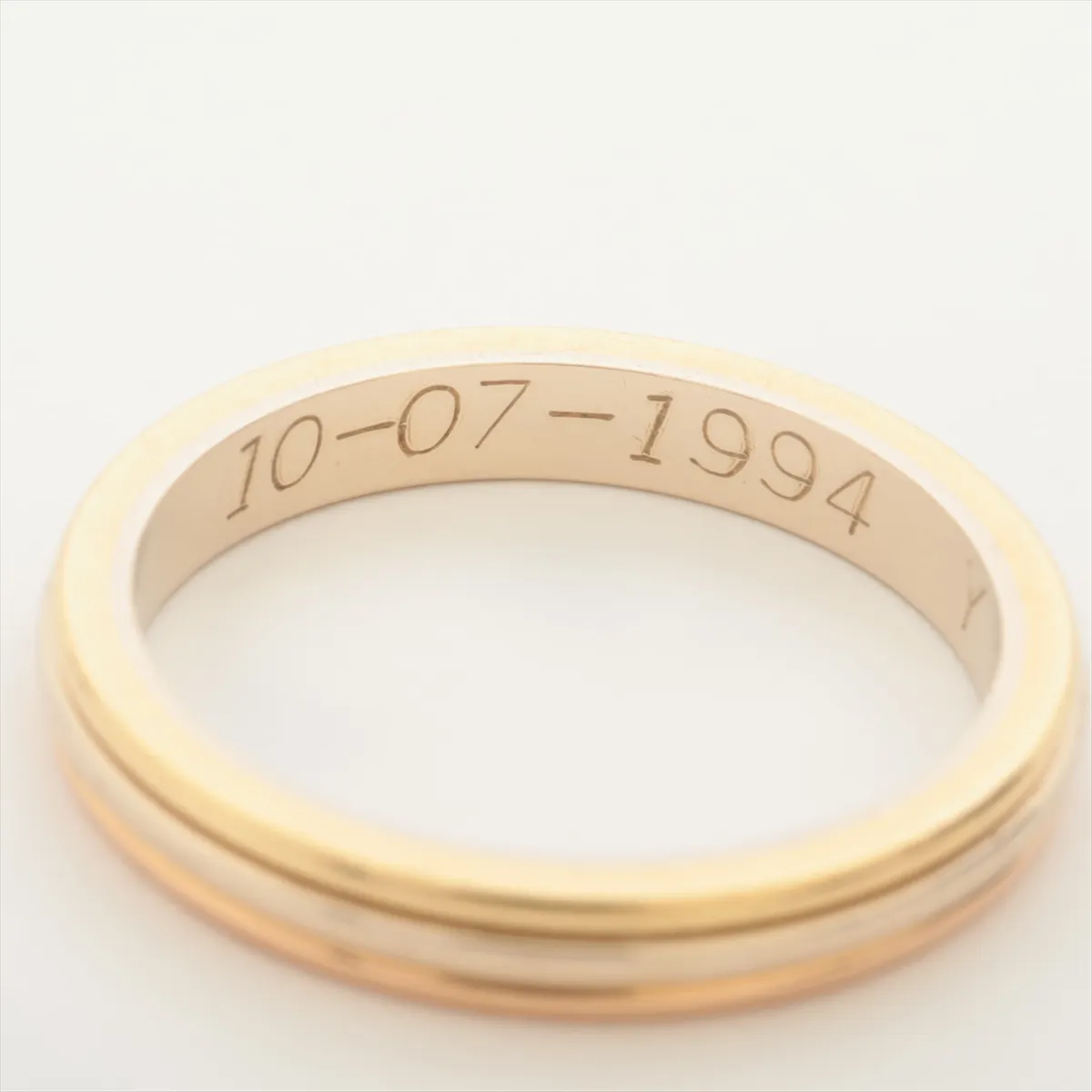 Three-Color Ring 750 (Yellow Gold x Pink Gold x White Gold) 3.3g Size 51 Initial C39038 — view 4