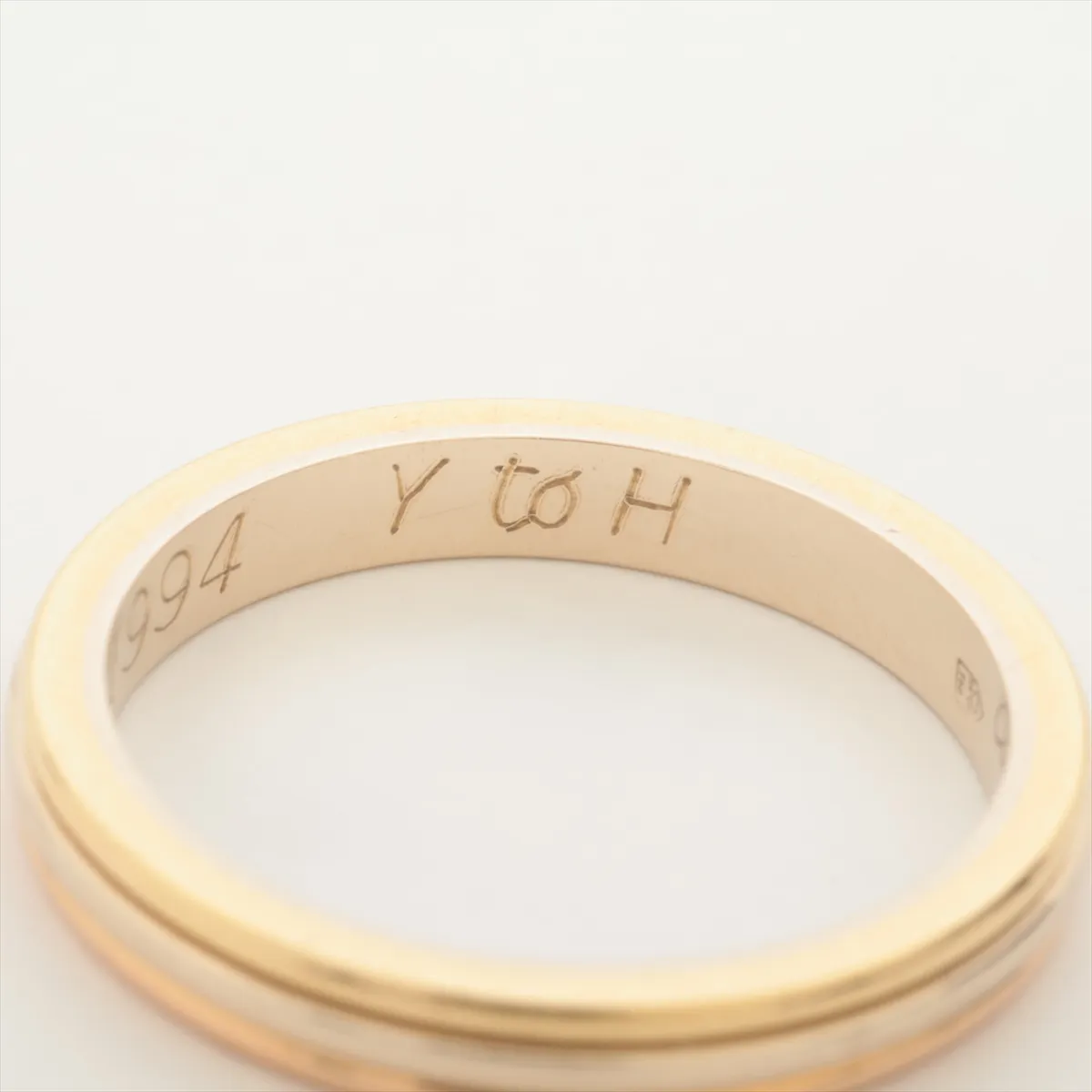 Three-Color Ring 750 (Yellow Gold x Pink Gold x White Gold) 3.3g Size 51 Initial C39038 — view 5