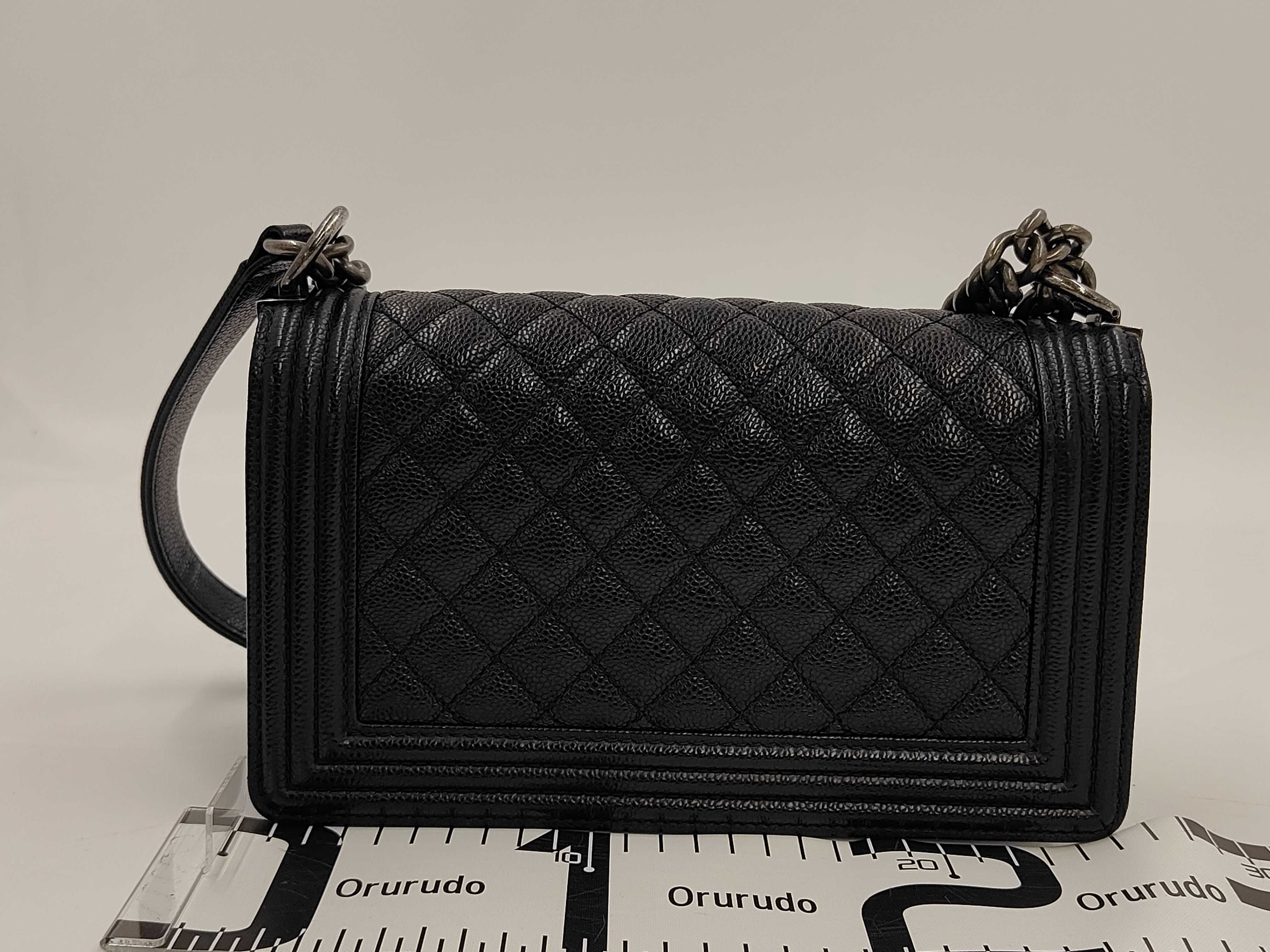 Boy Chanel Caviar Skin Black Shoulder Bag — view 2