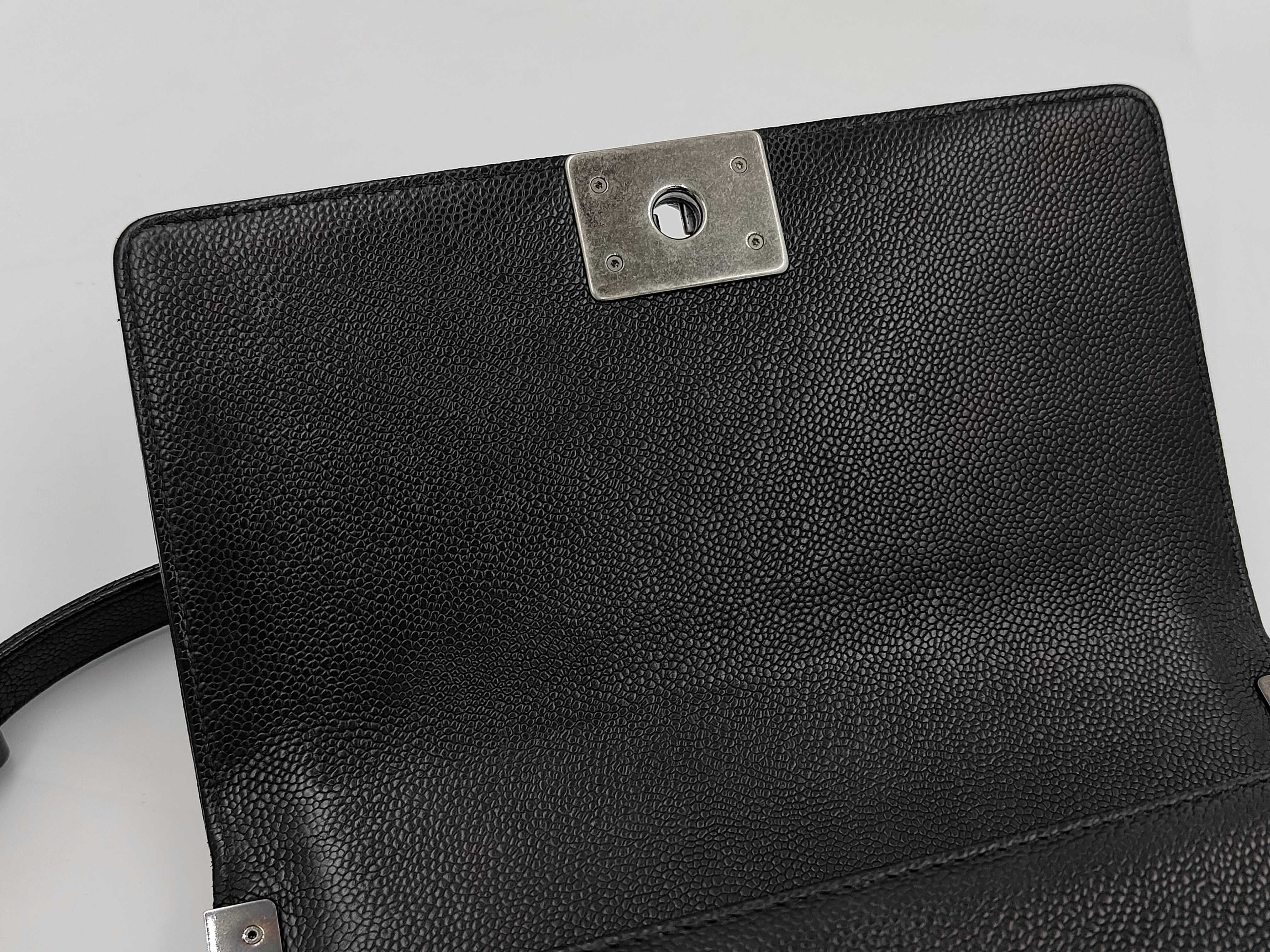 Boy Chanel Caviar Skin Black Shoulder Bag — view 12