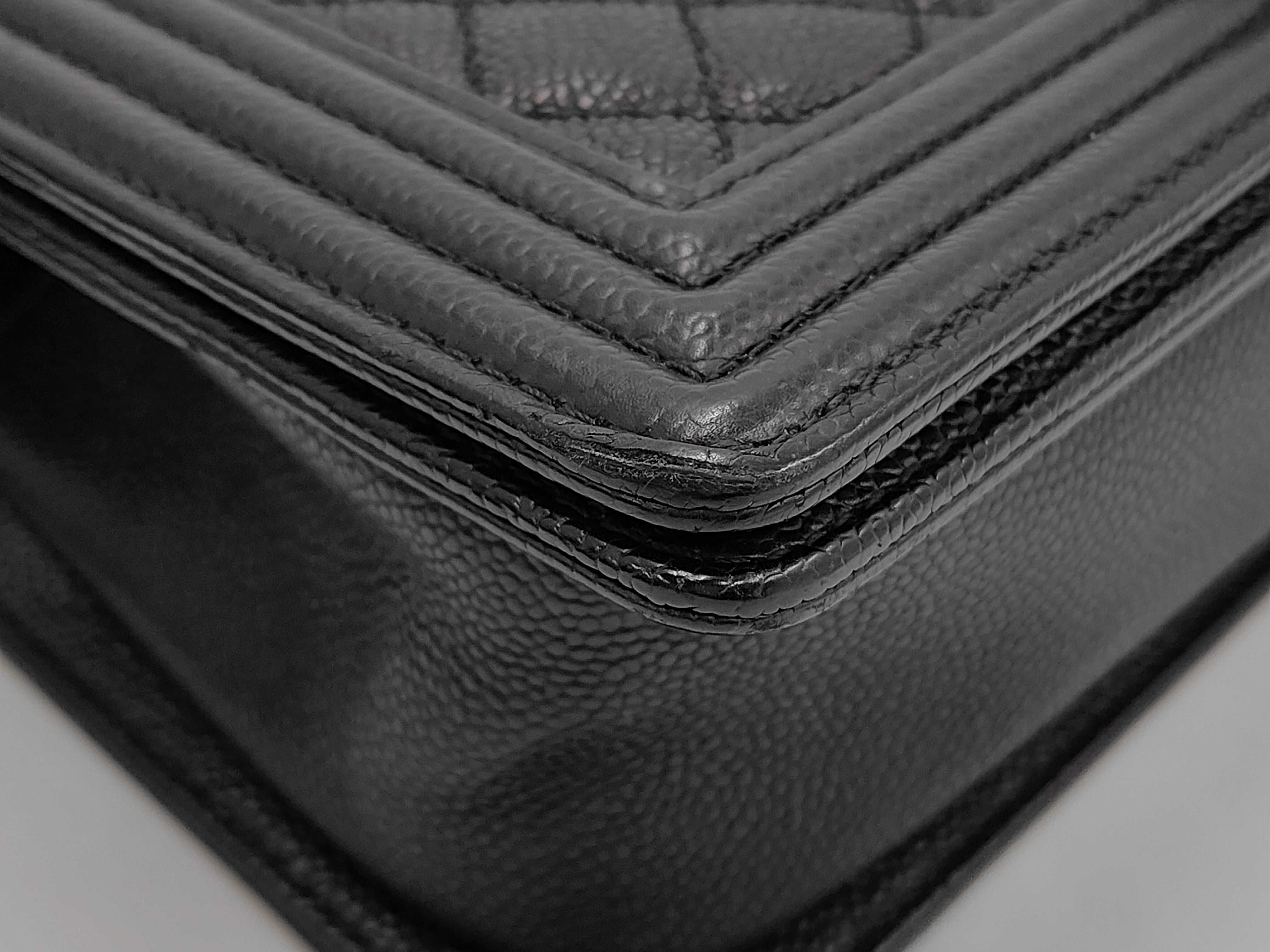 Boy Chanel Caviar Skin Black Shoulder Bag — view 3