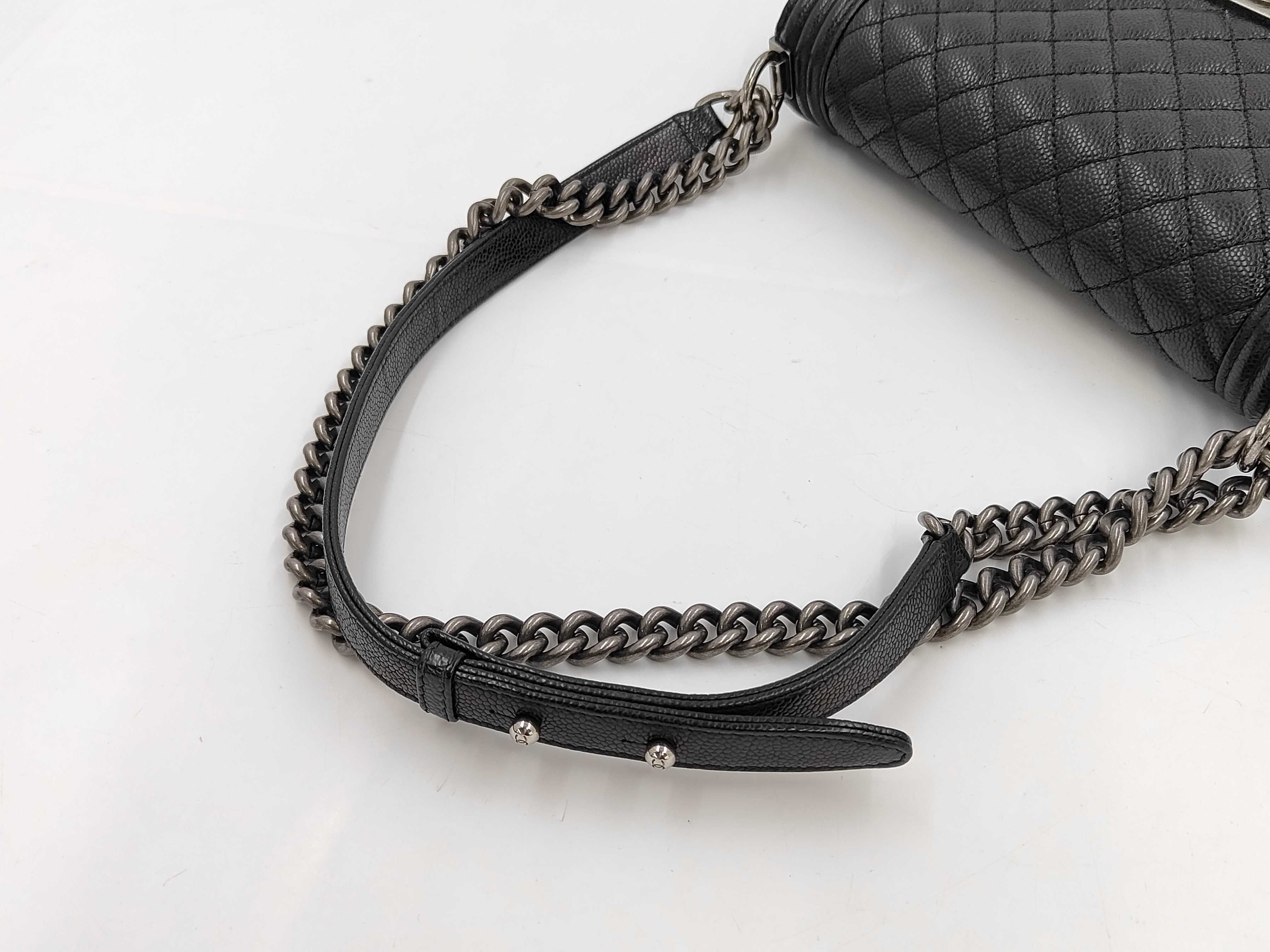 Boy Chanel Caviar Skin Black Shoulder Bag — view 5