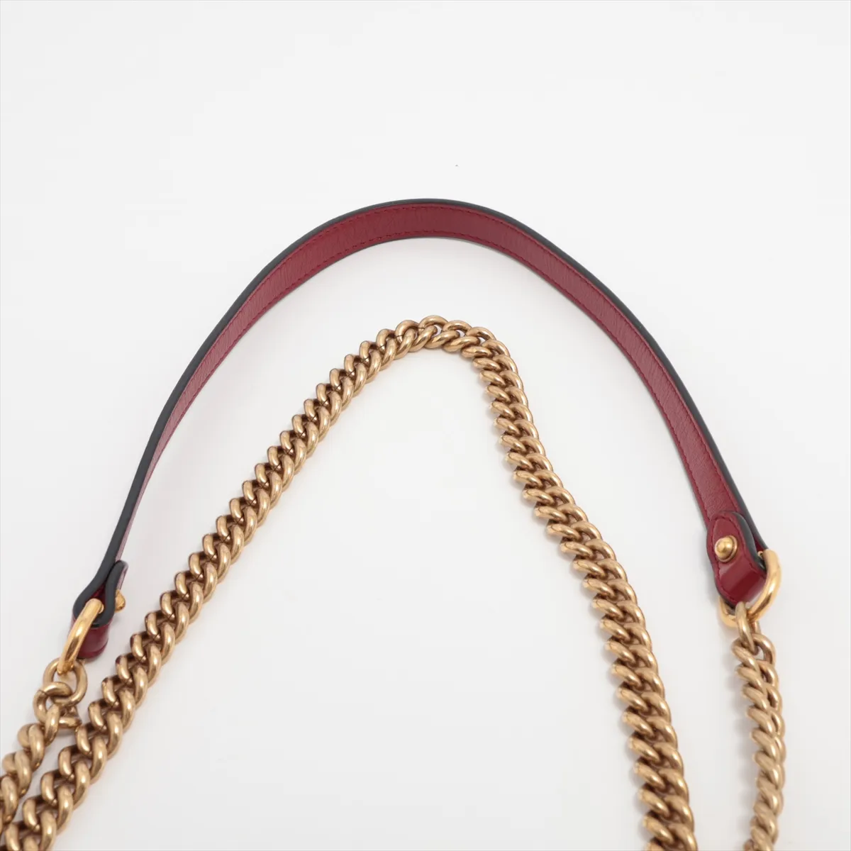 GG Marmont Leather Chain Shoulder Bag Black x Red 443497 — view 6