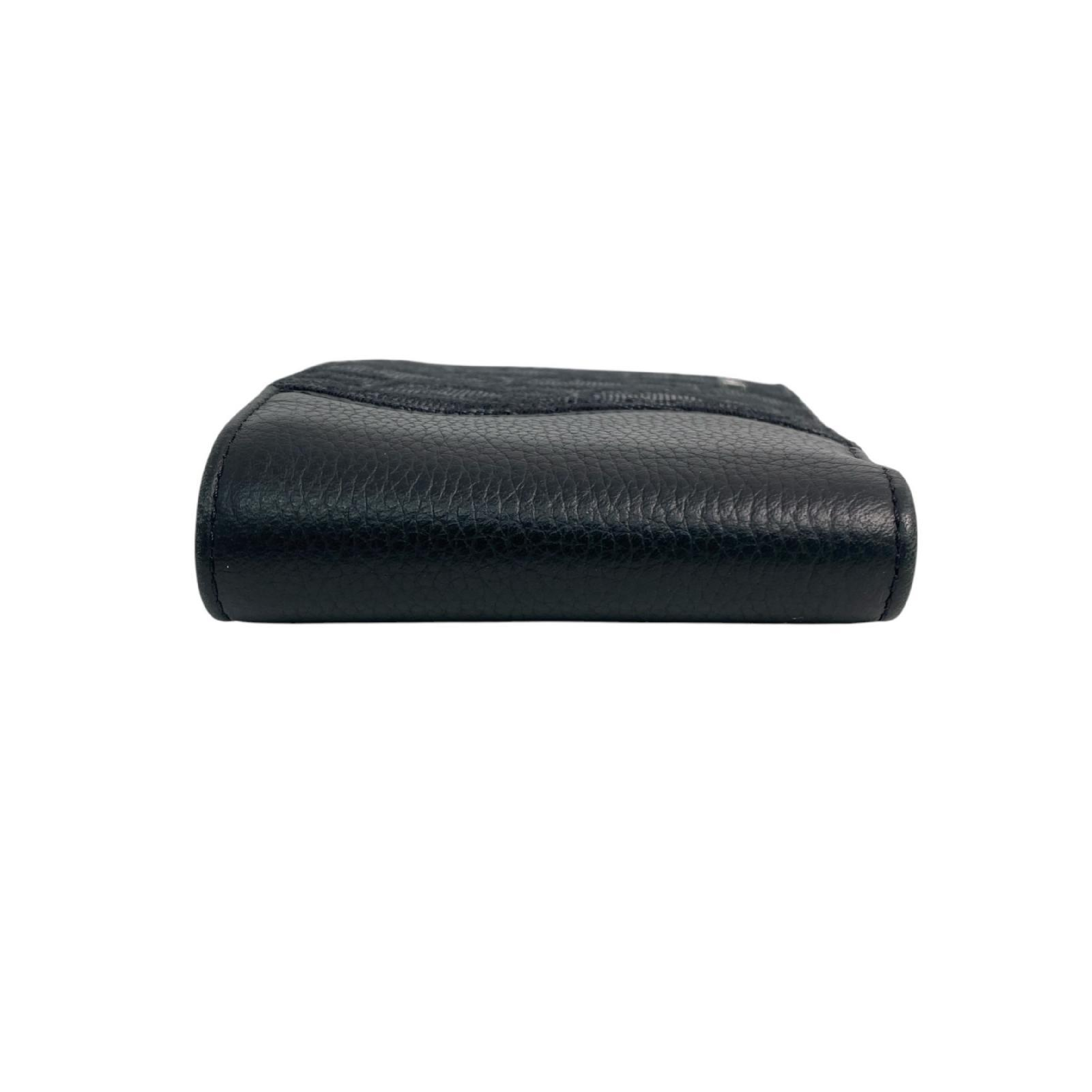 【*Shipped from: Hong Kong*】Dior Black Canvas/Calfskin Saddle Oblique Bi-fold Wallet — view 6