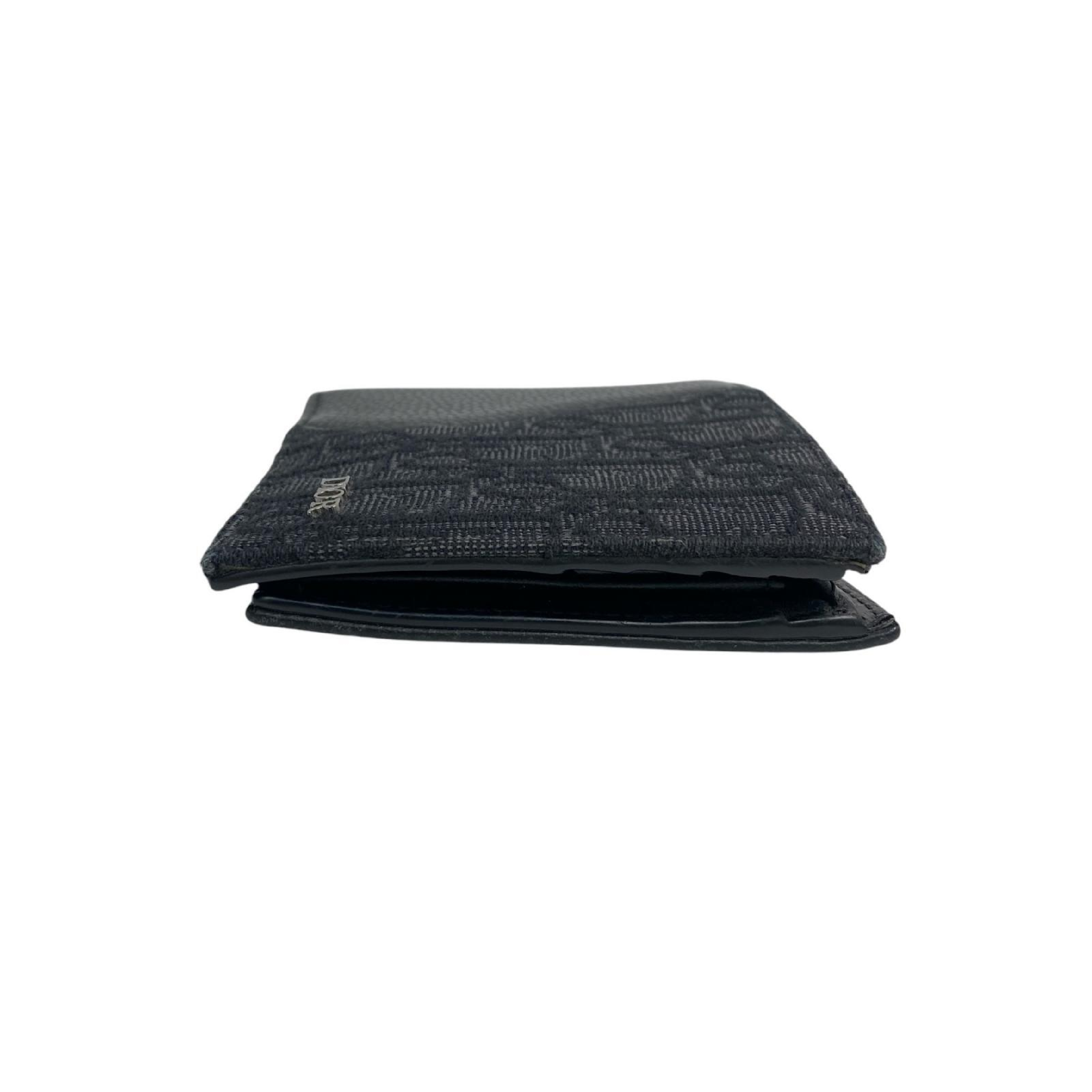 【*Shipped from: Hong Kong*】Dior Black Canvas/Calfskin Saddle Oblique Bi-fold Wallet — view 7