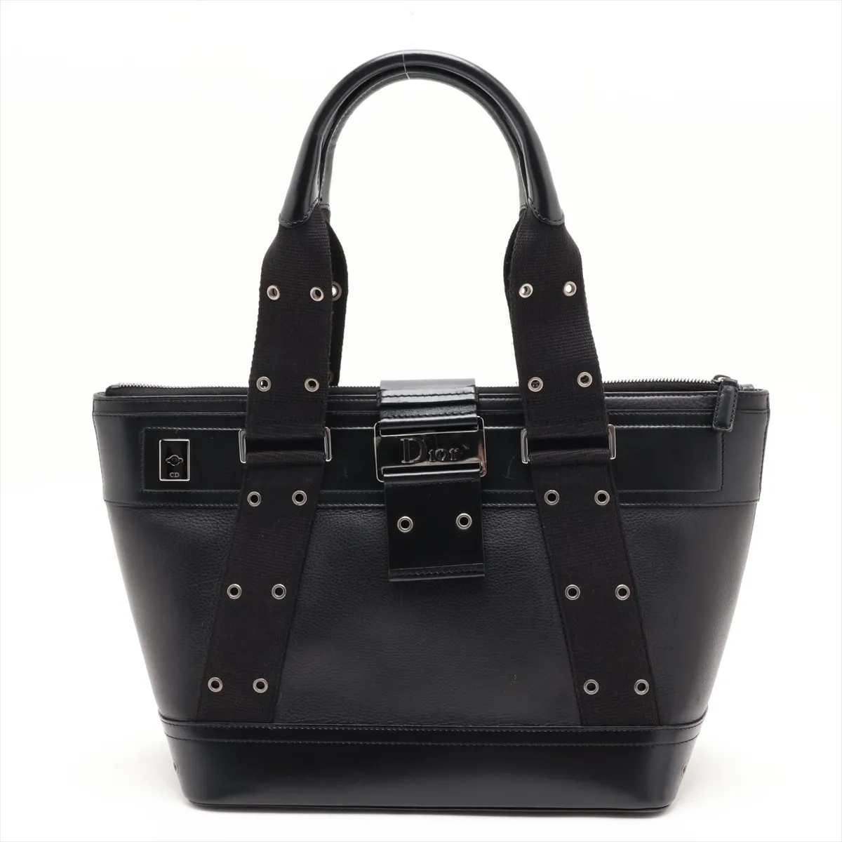 Street Chic Leather Tote Bag, Black