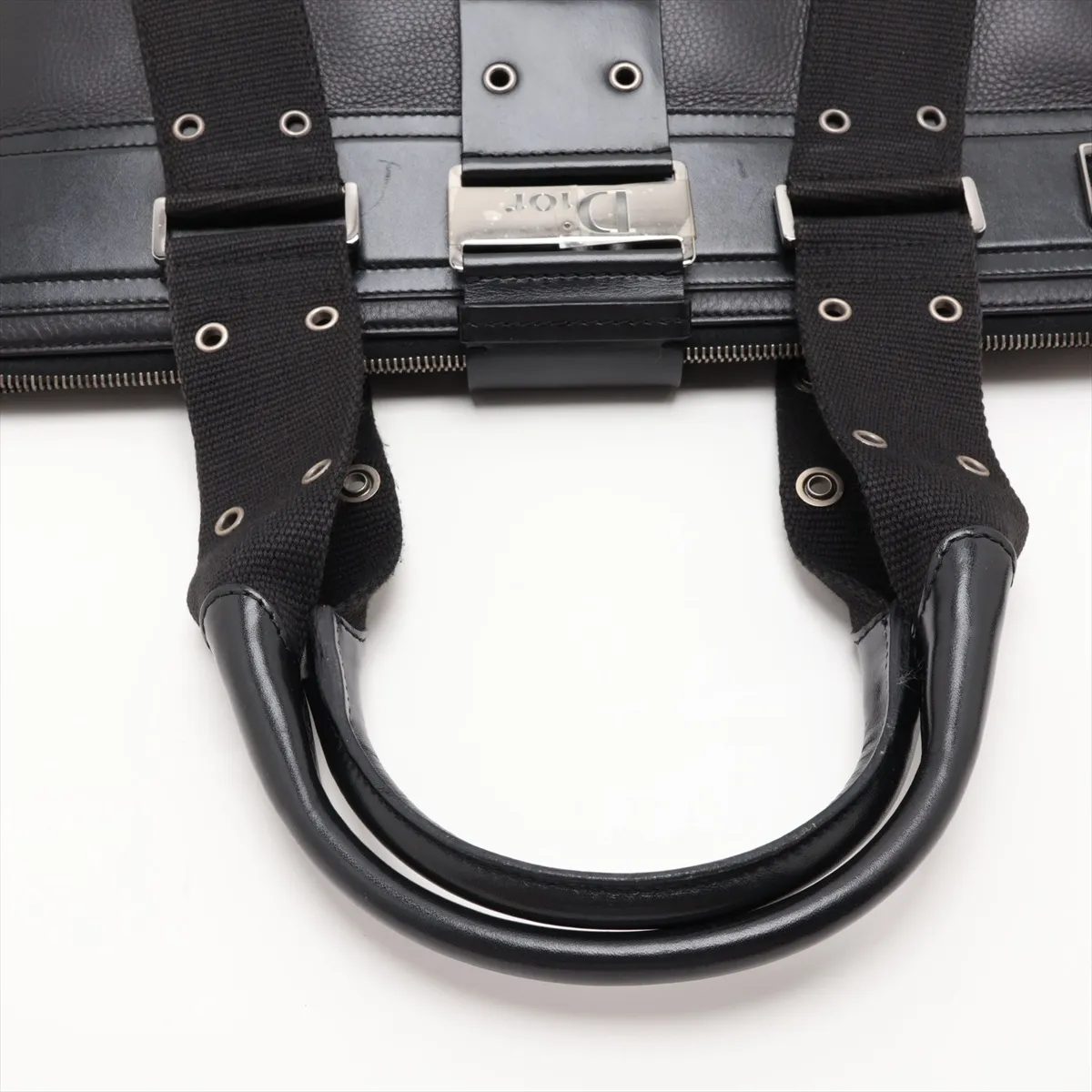 Street Chic Leather Tote Bag, Black — view 5