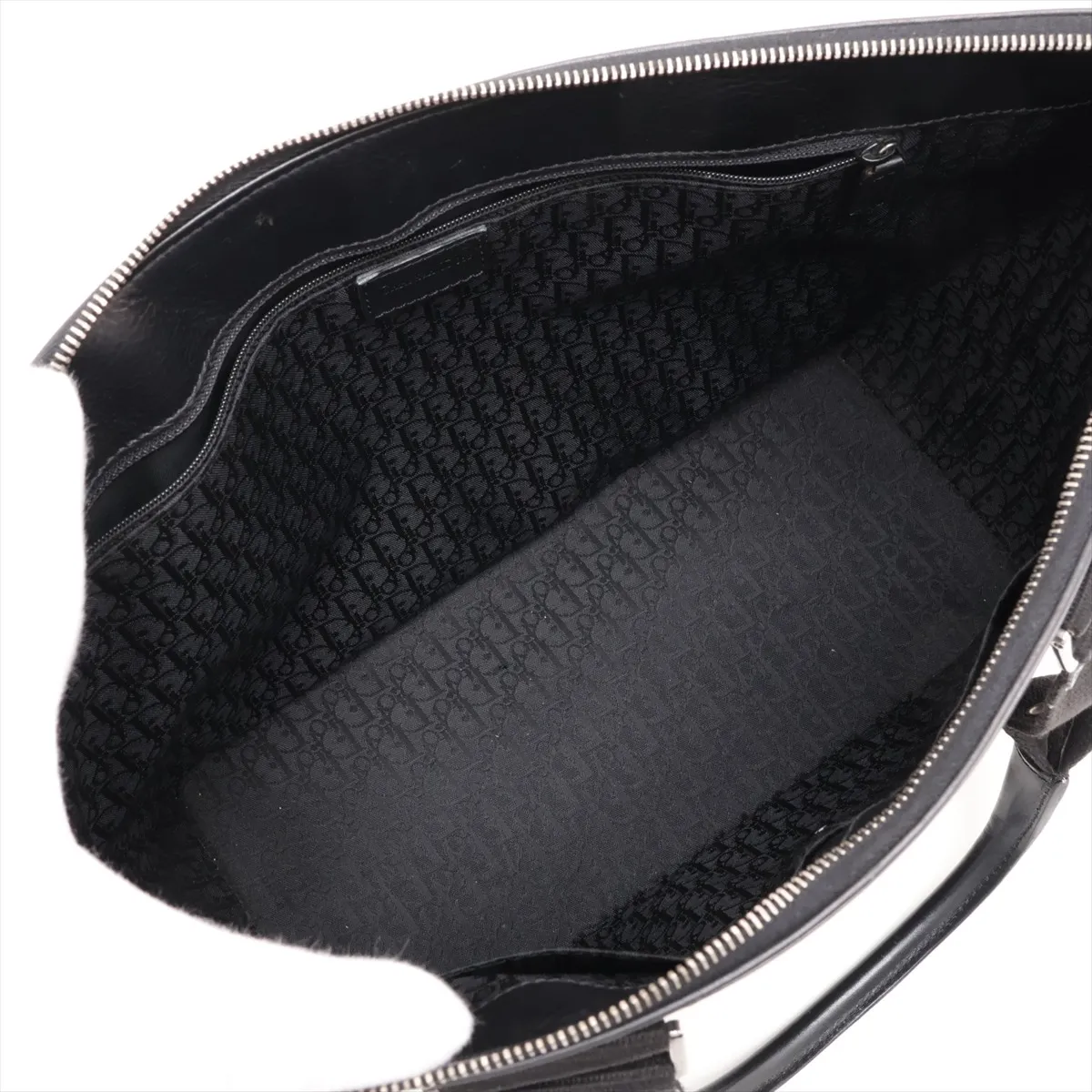 Street Chic Leather Tote Bag, Black — view 7