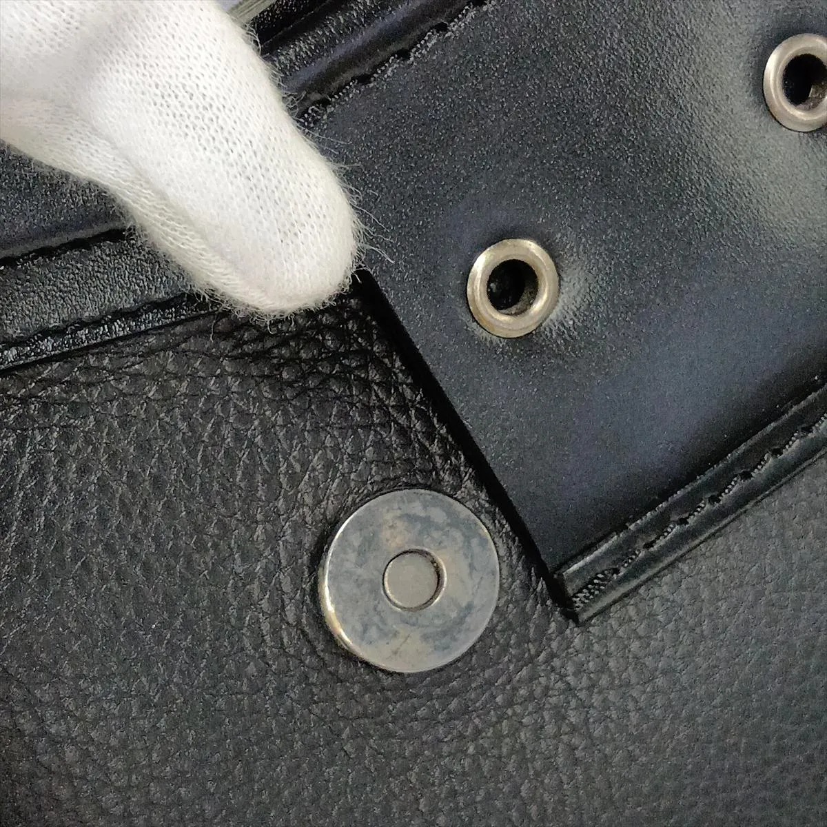 Street Chic Leather Tote Bag, Black — view 10