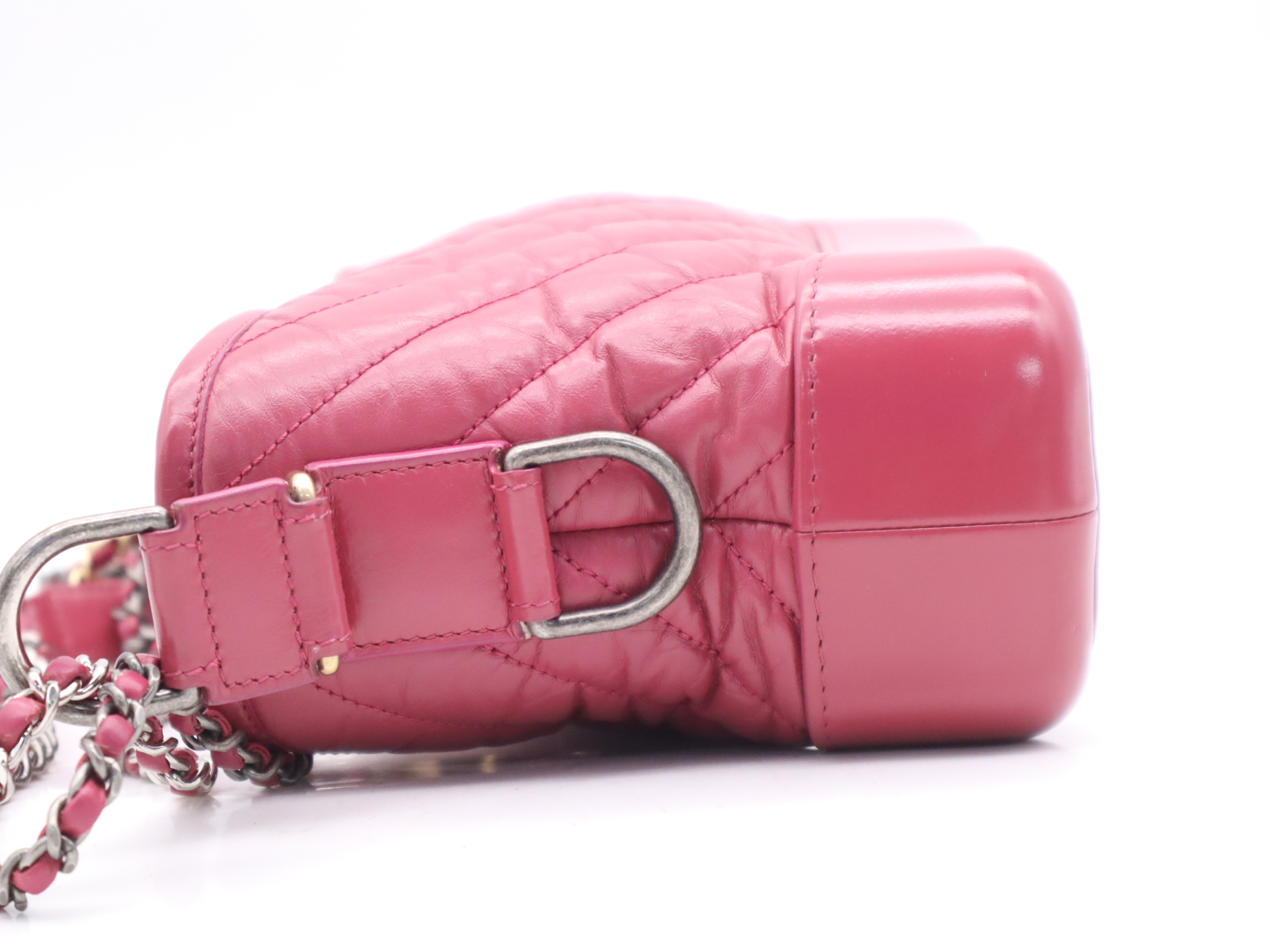 Calfskin Gabrielle de Chanel Small Hobo V-Stitch Chain Shoulder Bag, Wine Red, with Seal. — view 3