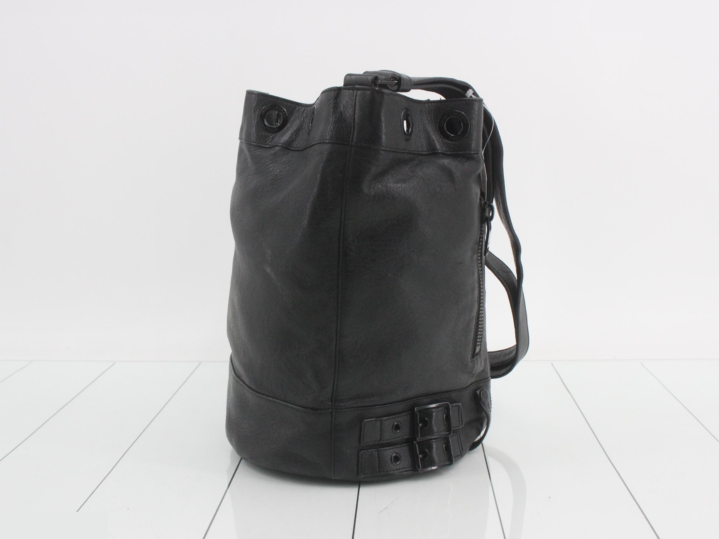 Shoulder biker jacket, black leather — view 4