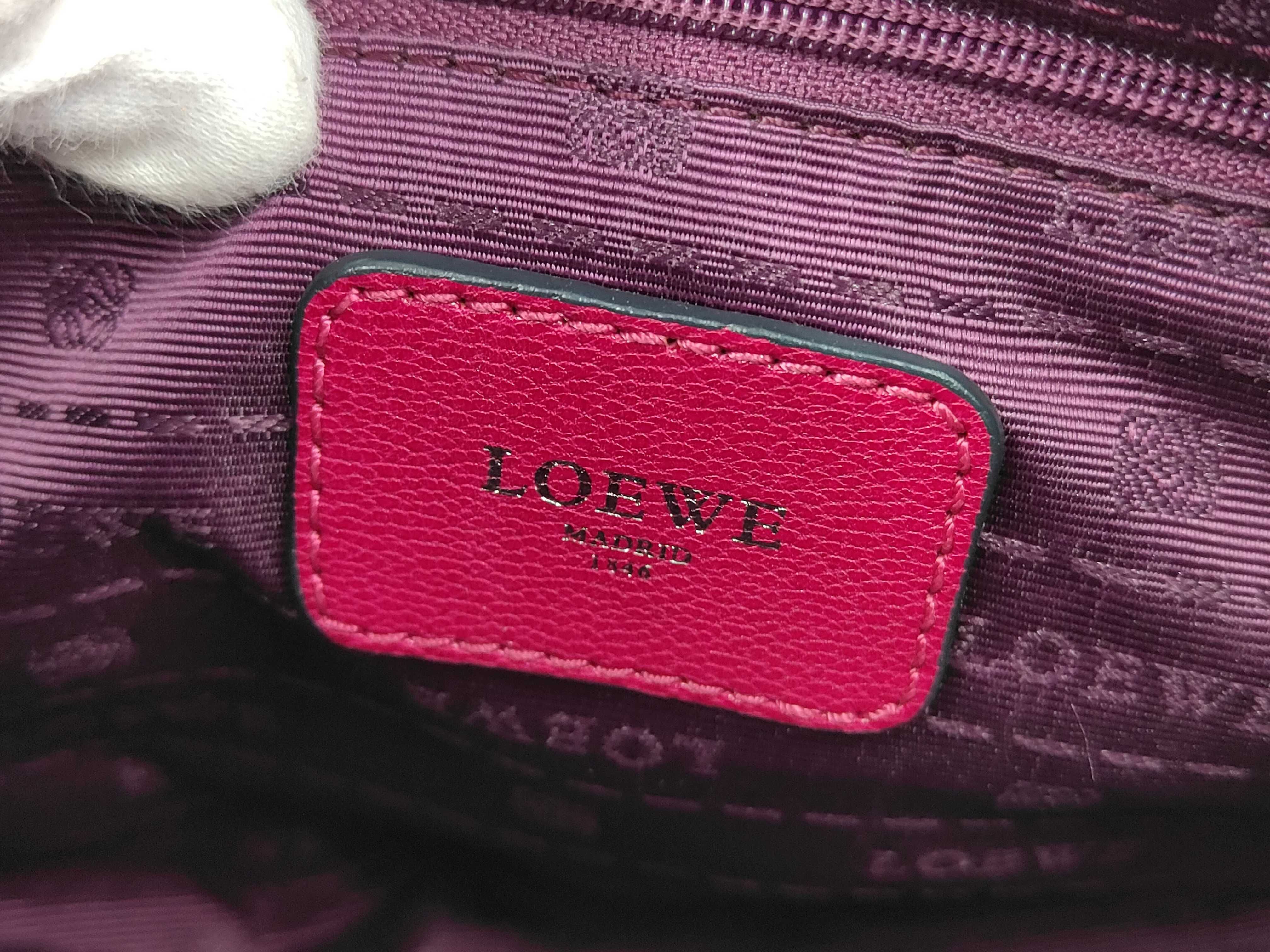 Loewe 2-way bag, leather, magenta handbag — view 8