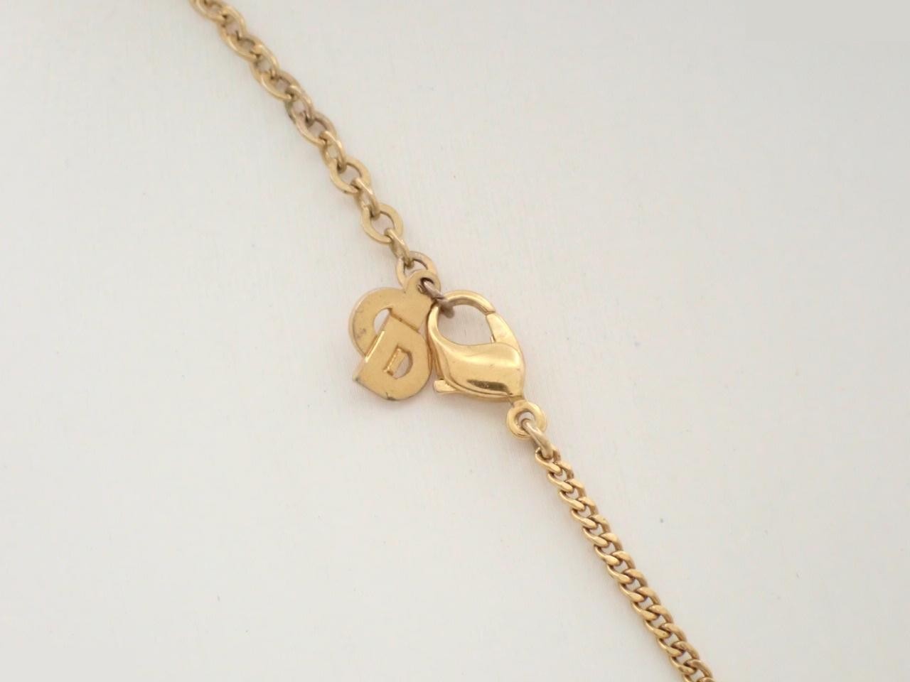 CD logo rhinestone necklace, chain approximately 44cm — view 2