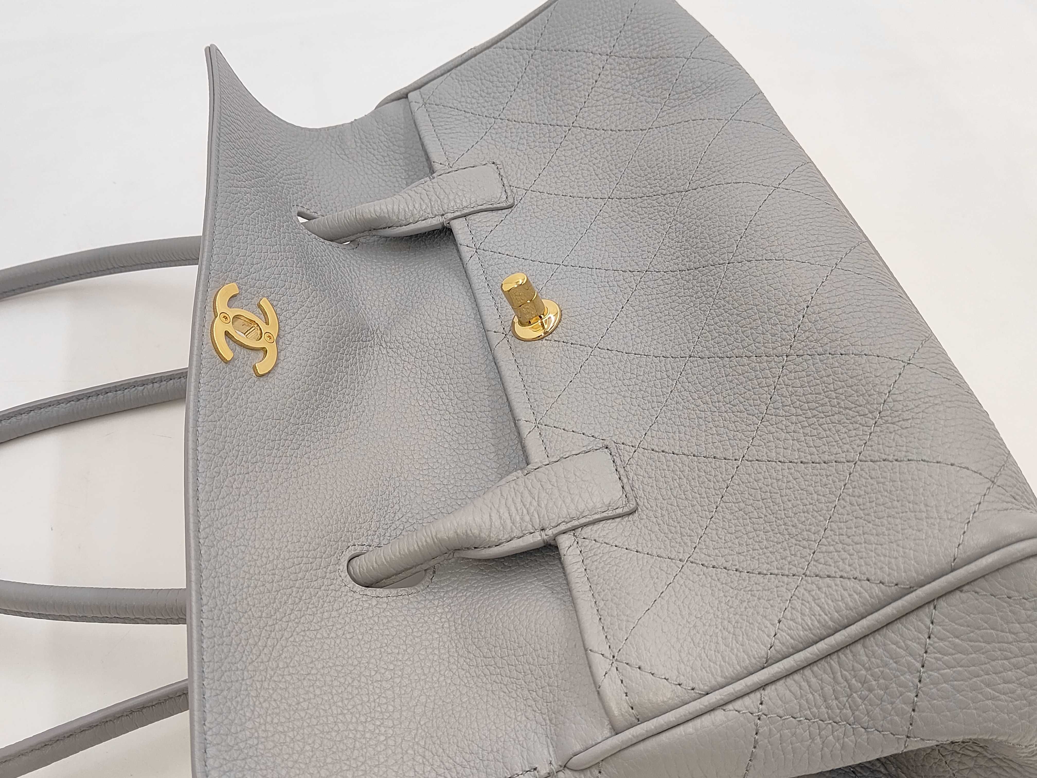 Caviar Skin Matelassé Leather Small Shopping Bag — view 8