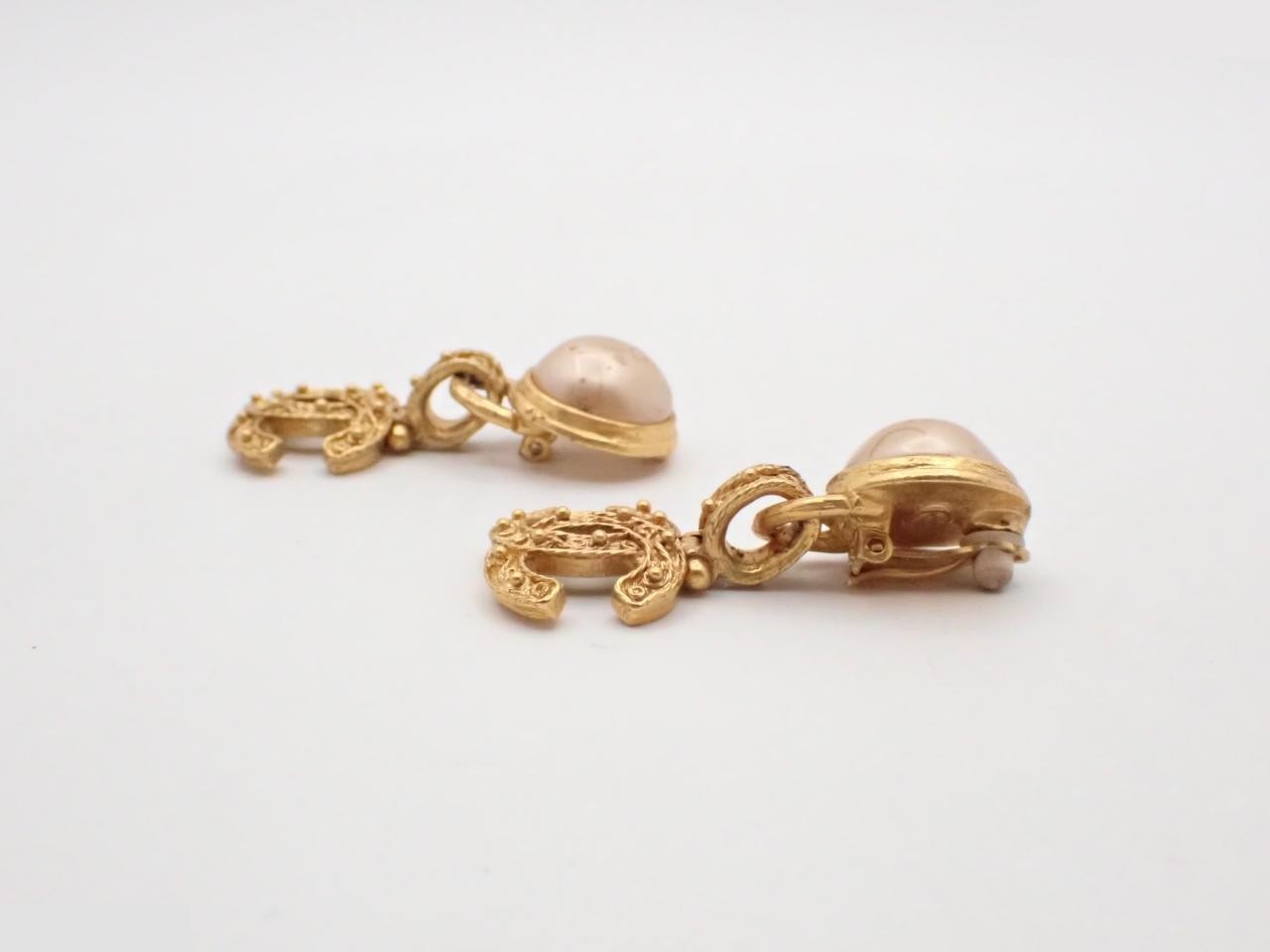 Coco Mark Faux Pearl Clip-on Earrings — view 3