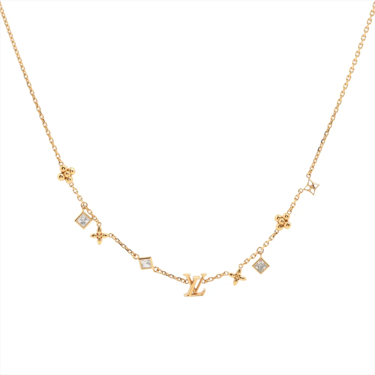M01322 Necklace LV In the Sky VA4213 Necklace GP x Rhinestone Gold