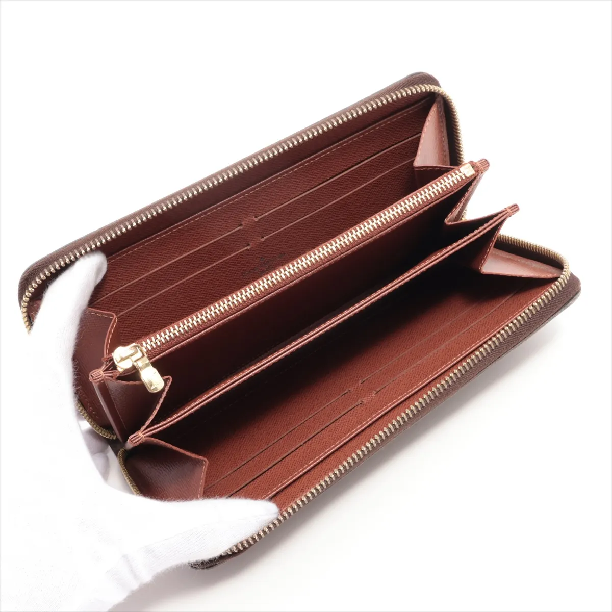 Monogram Zippy Wallet M60017 CA2122 Brown Round Zip Wallet — view 3