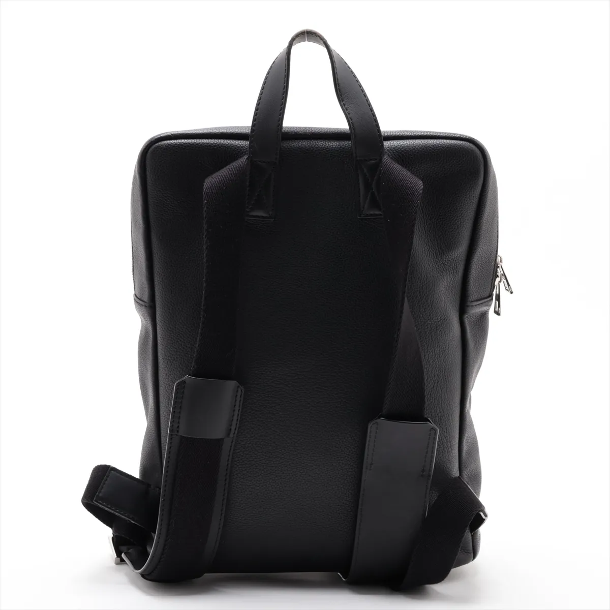 Military Leather Backpack/Rucksack, Black — view 2