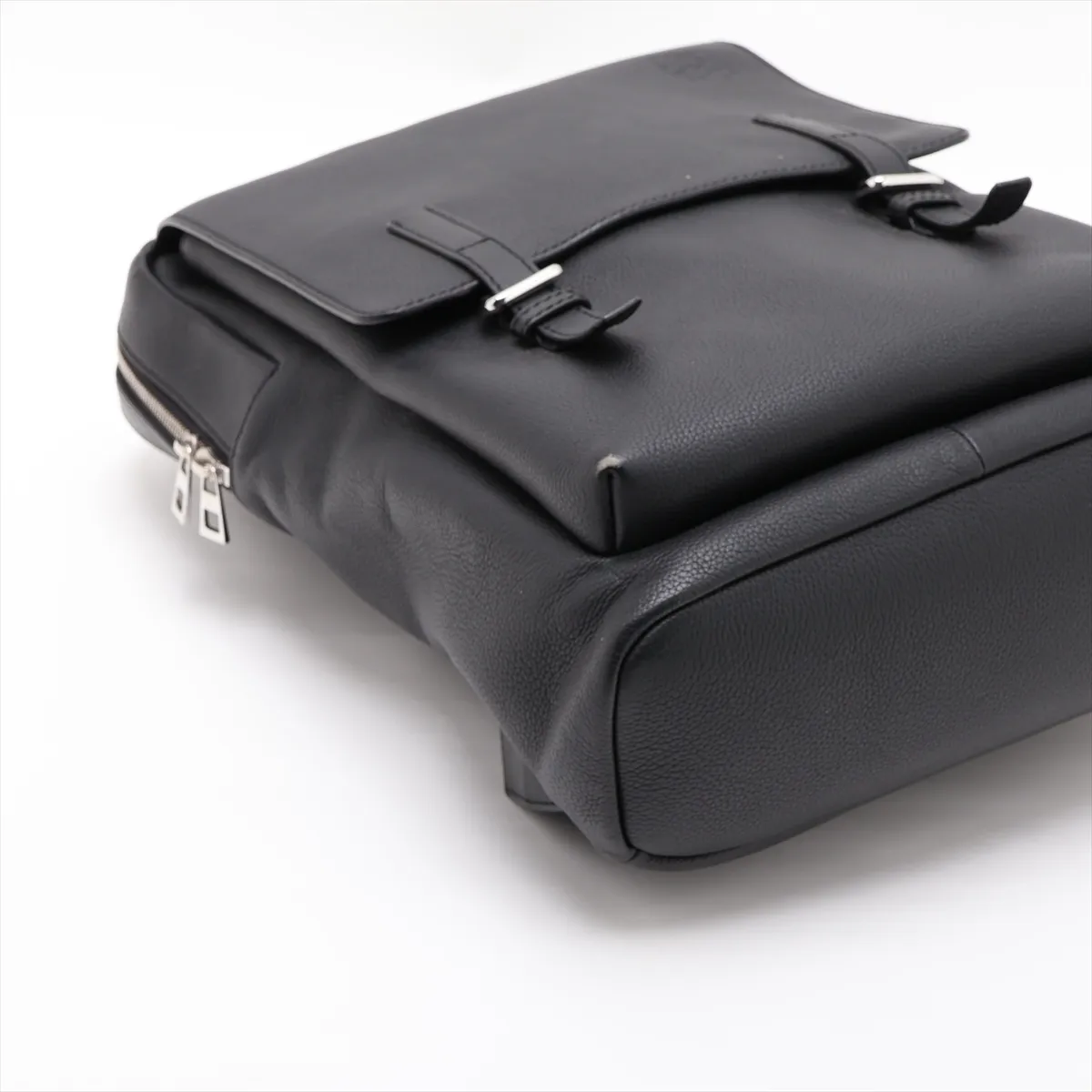 Military Leather Backpack/Rucksack, Black — view 4
