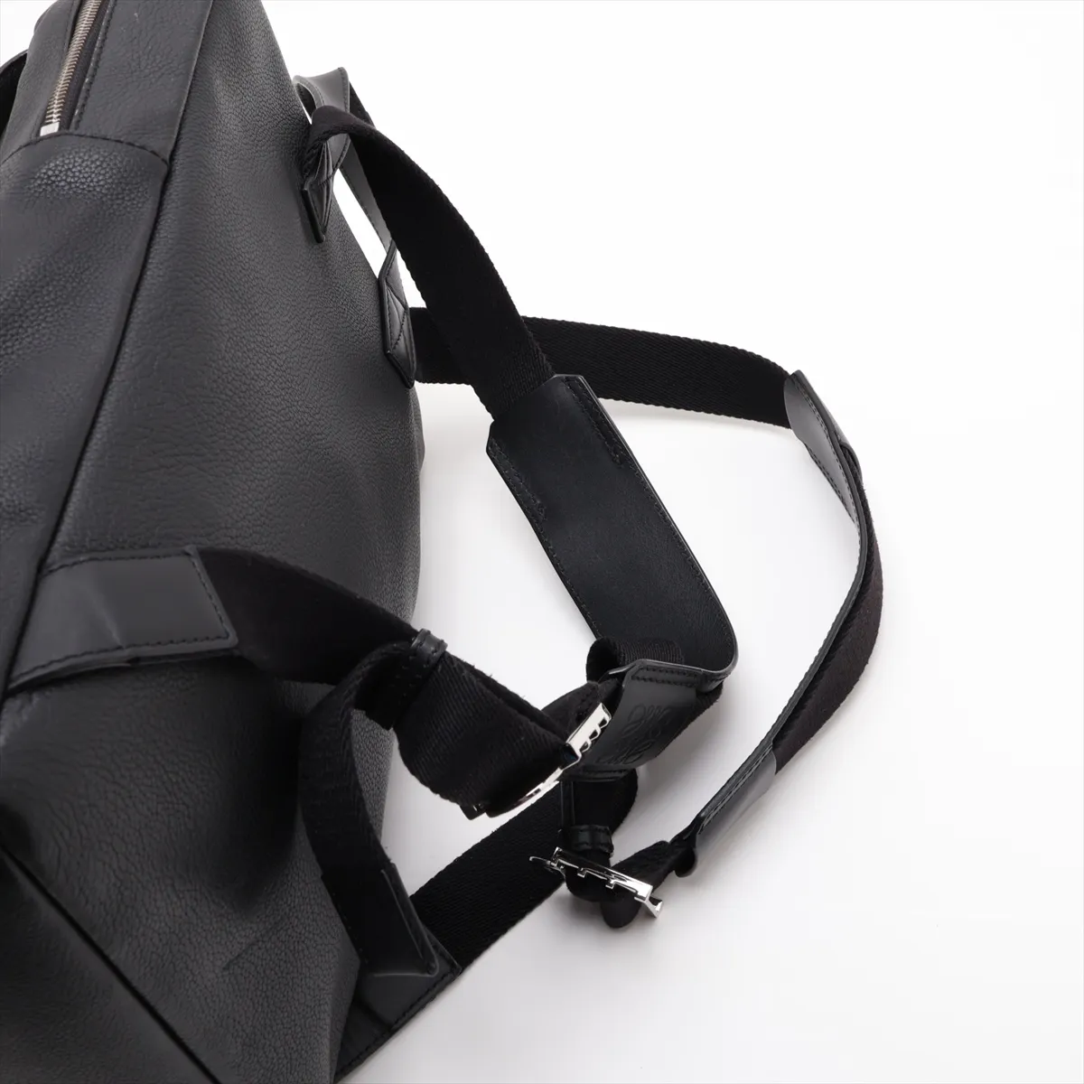 Military Leather Backpack/Rucksack, Black — view 6