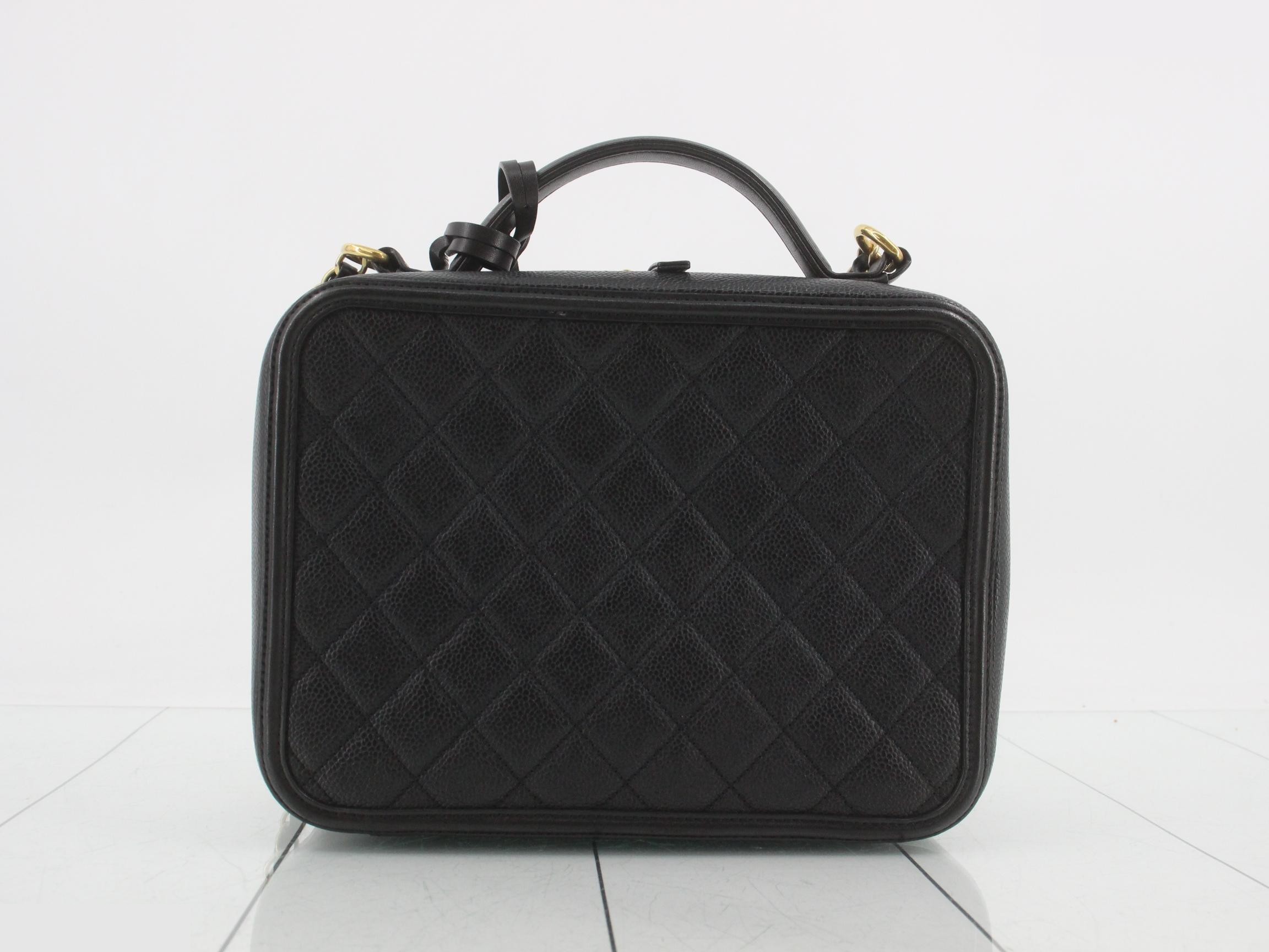 CC Filigree Caviar 2-Way Chain Shoulder Bag Seal — view 2