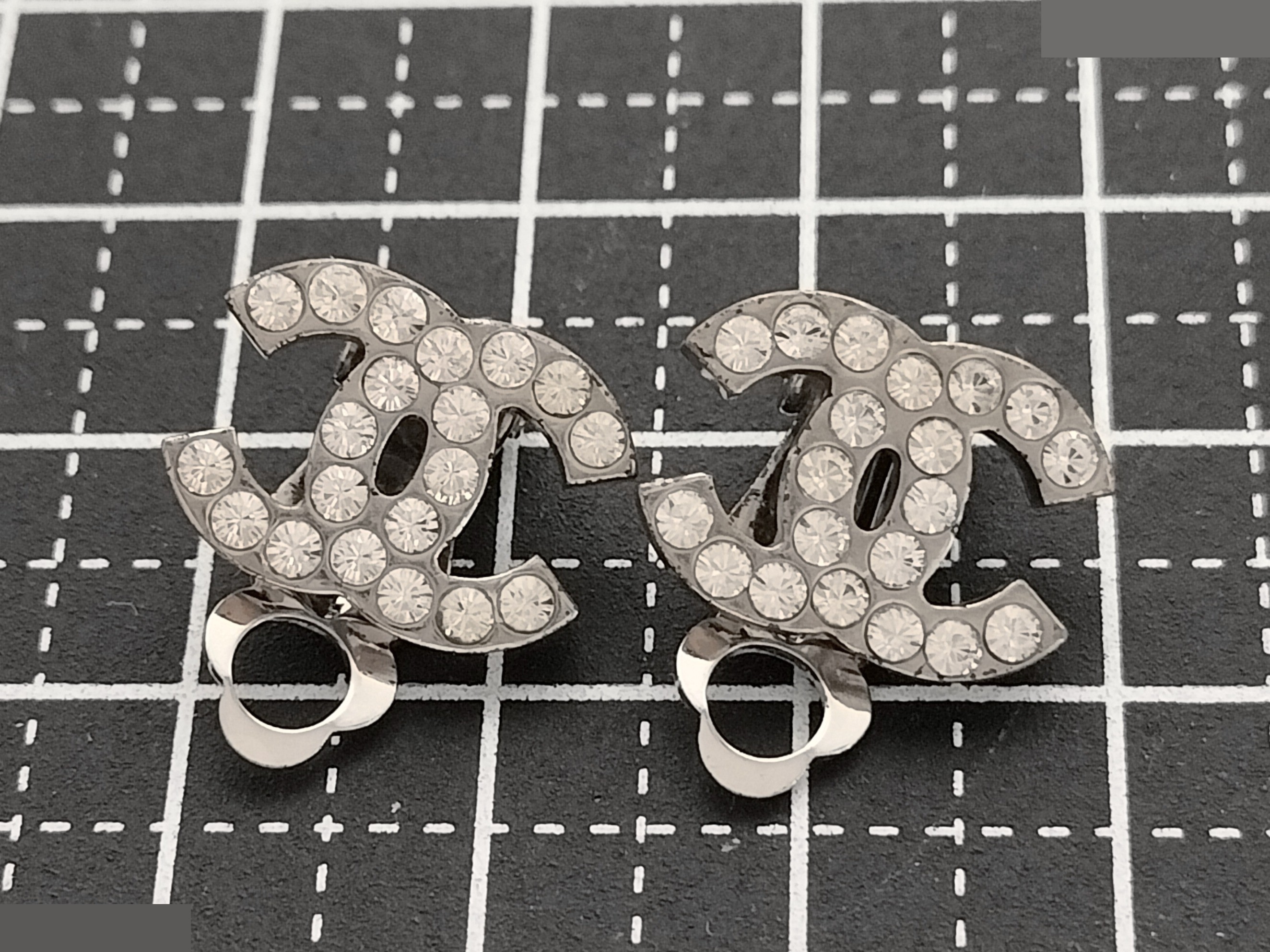 Coco Rhinestone Silver Earrings 06V — view 5