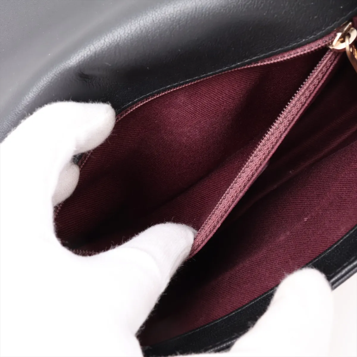 Matelassé Leather Single Flap Single Chain Bag, Black with Gold Hardware, Item Number 24998210 (Serial Number in the 24 range) — view 7
