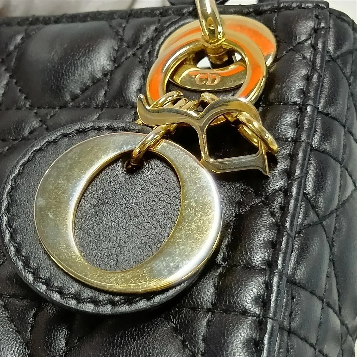 Cannage Lady Dior Micro Leather 2-Way Handbag, Black — view 13