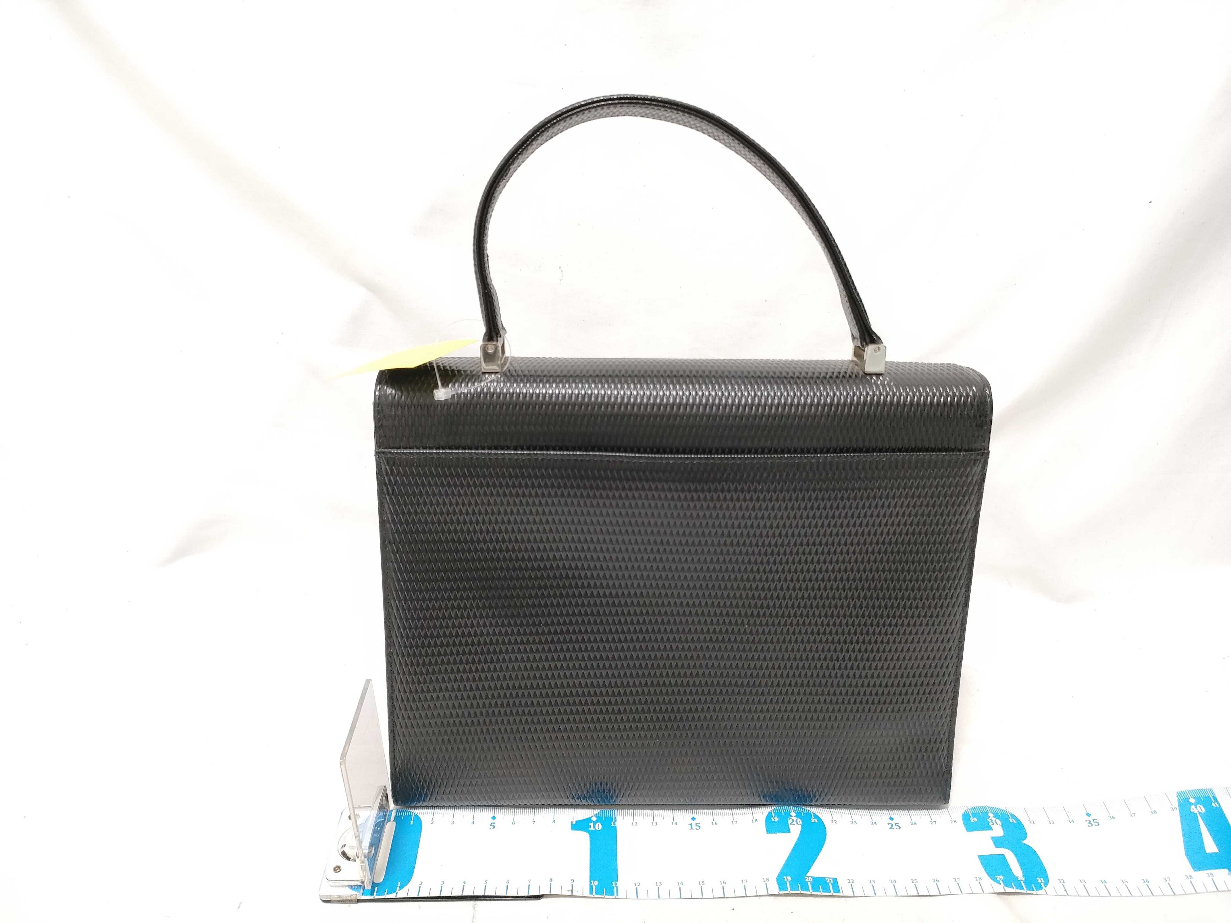 Diamond Cutwork Handbag, Black with Silver Hardware — view 2