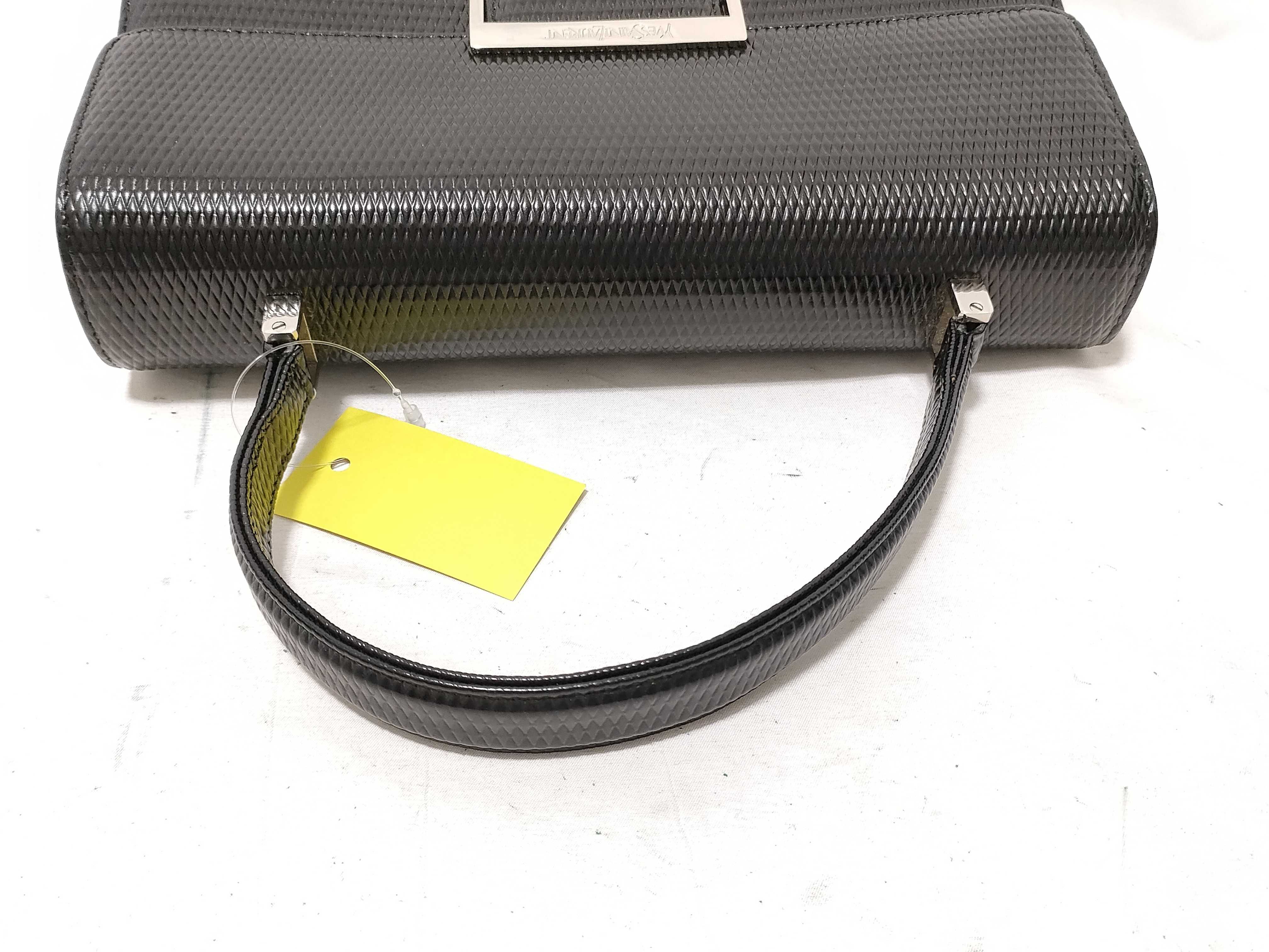Diamond Cutwork Handbag, Black with Silver Hardware — view 3
