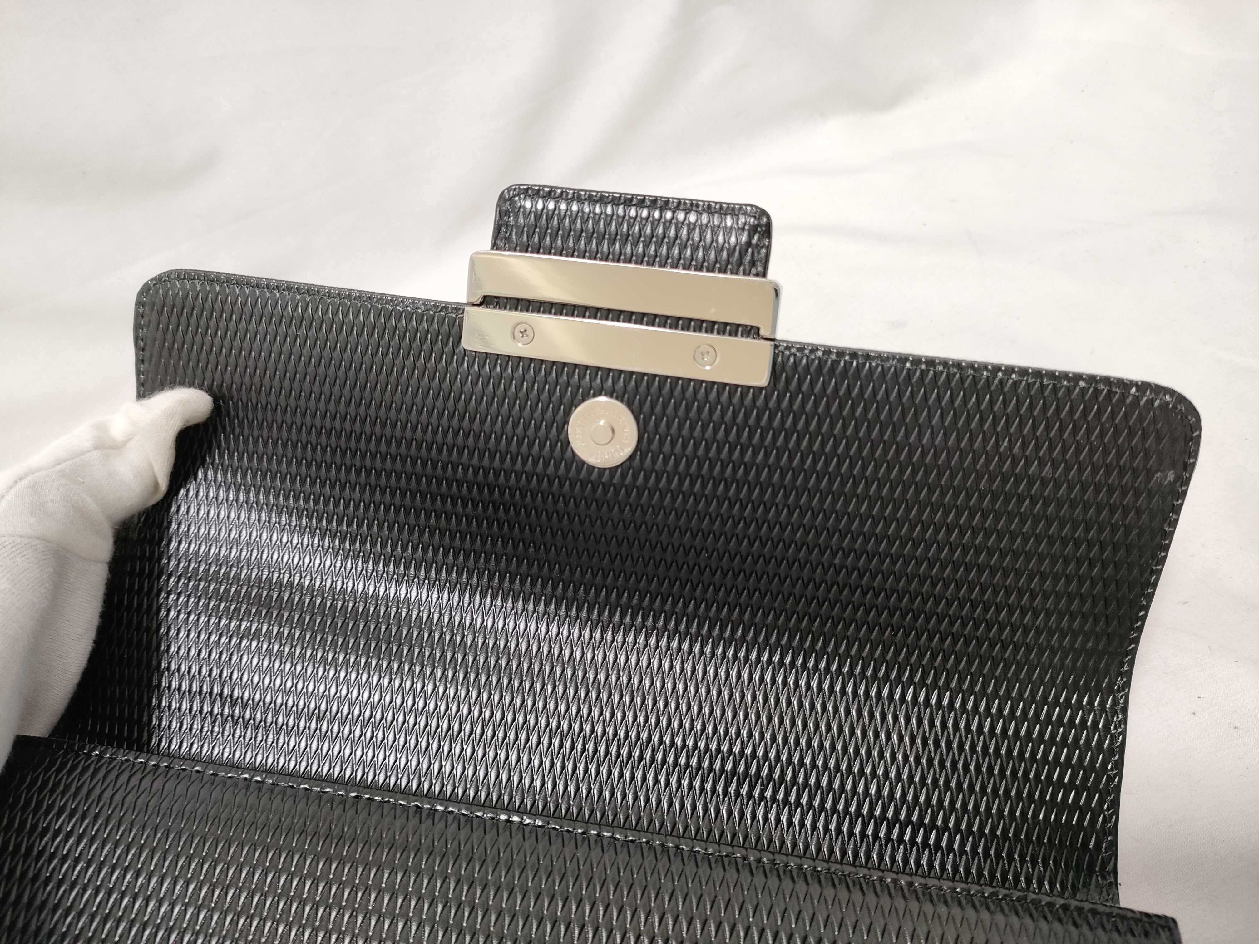 Diamond Cutwork Handbag, Black with Silver Hardware — view 8