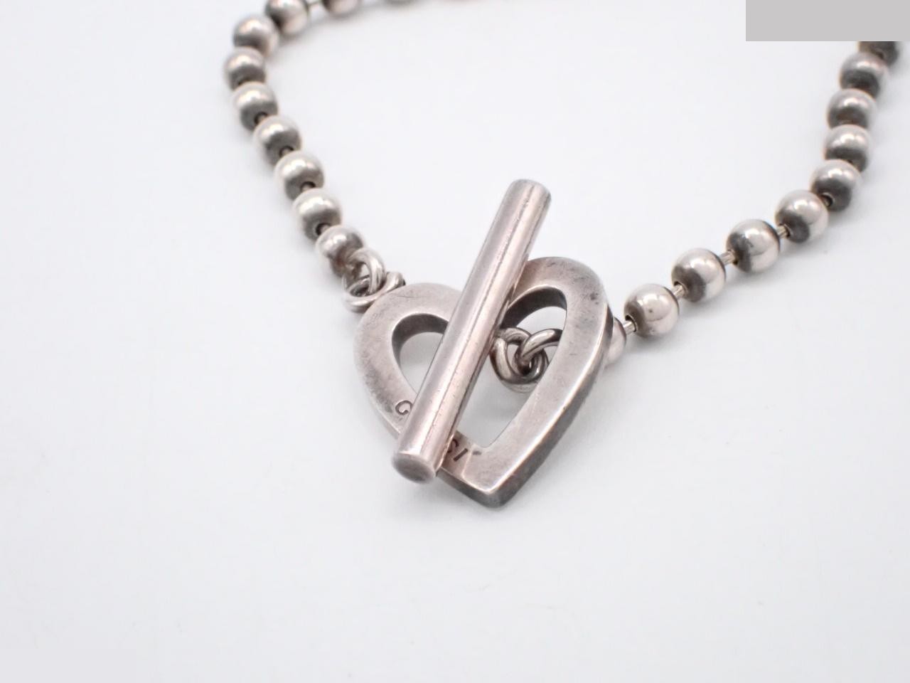 Heart Ball Chain Bracelet, SV925, 13.1g, Wrist Circumference Approx. 17cm — view 3