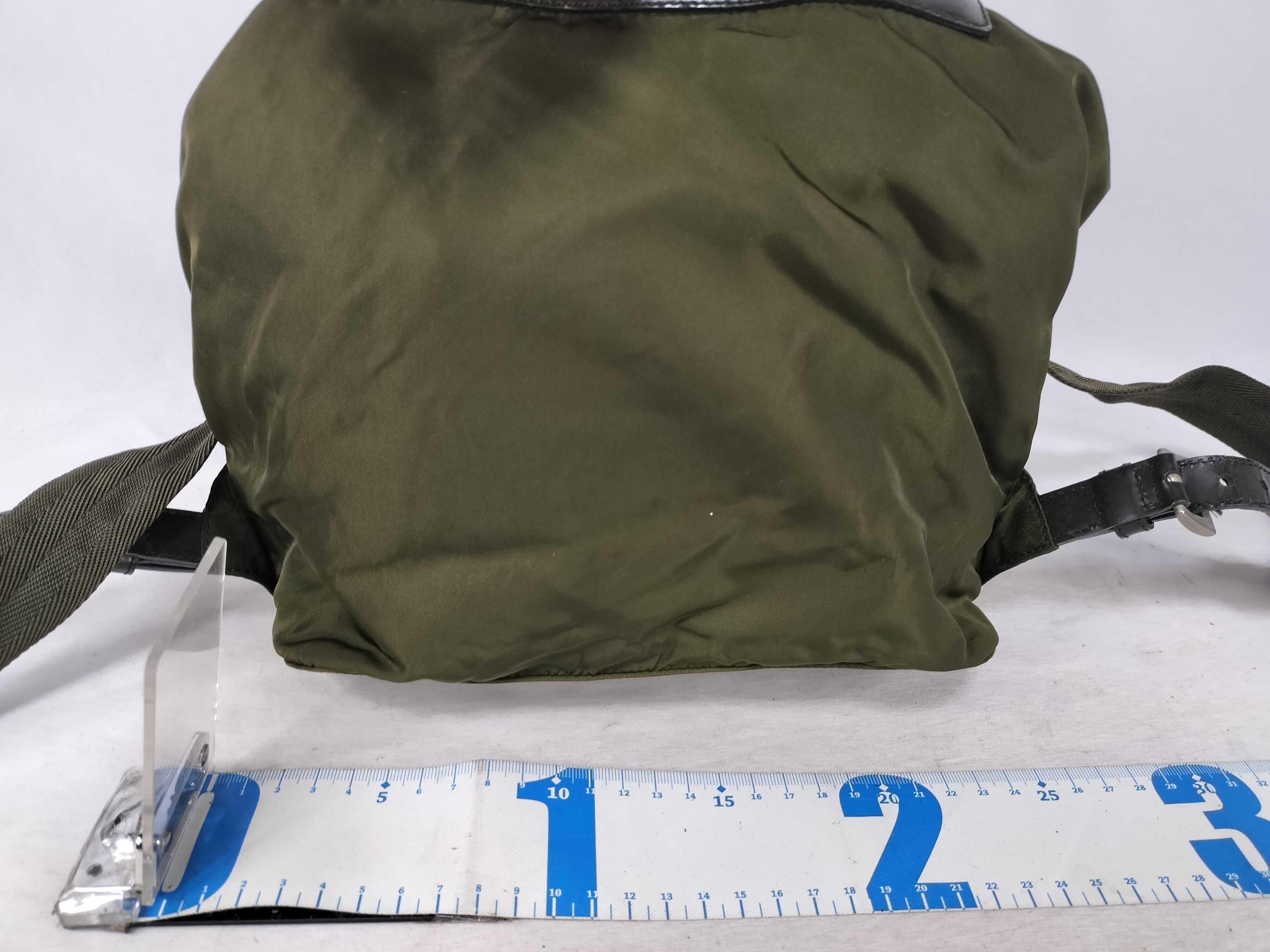 nylon backpack, khaki, triangular logo. — view 2