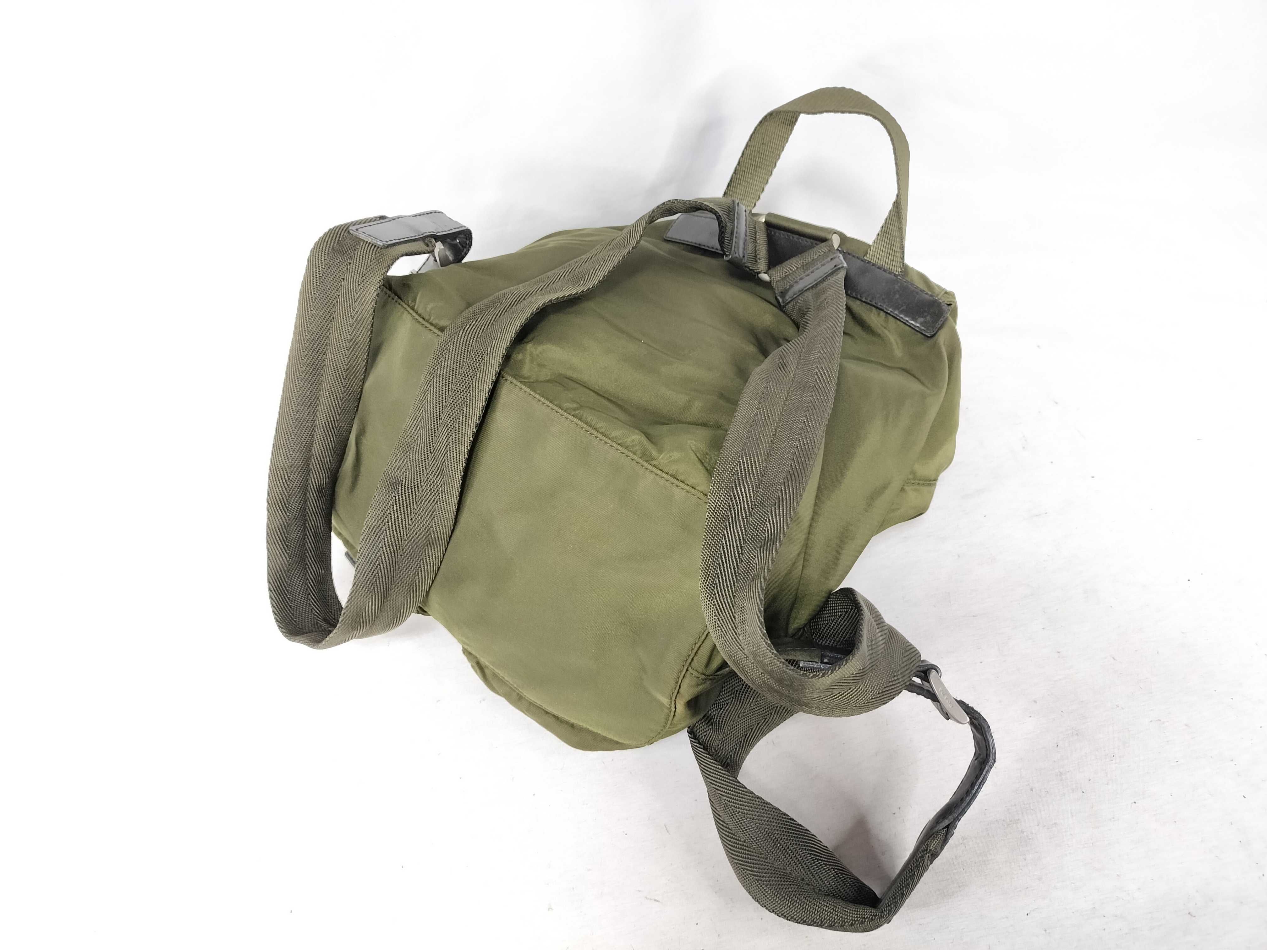 nylon backpack, khaki, triangular logo. — view 3