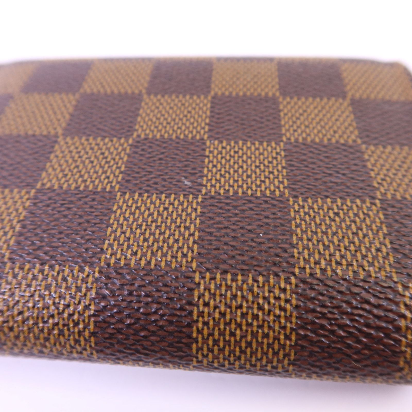 Damier Victorine Wallet Kinpaku Silver Package Brown Red Tri-Fold Wallet N 41659 — view 14