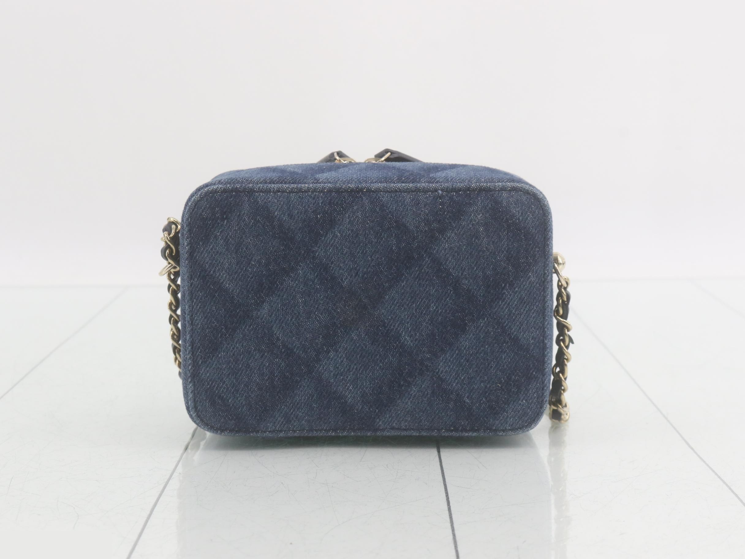 Denim Coco Mark Chain Shoulder Bag — view 2