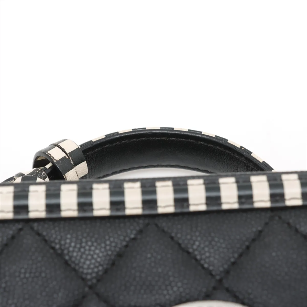 CC Filigree Caviar Skin 2WAY Handbag Black x White Silver Hardware 28214244 28th Series — view 6