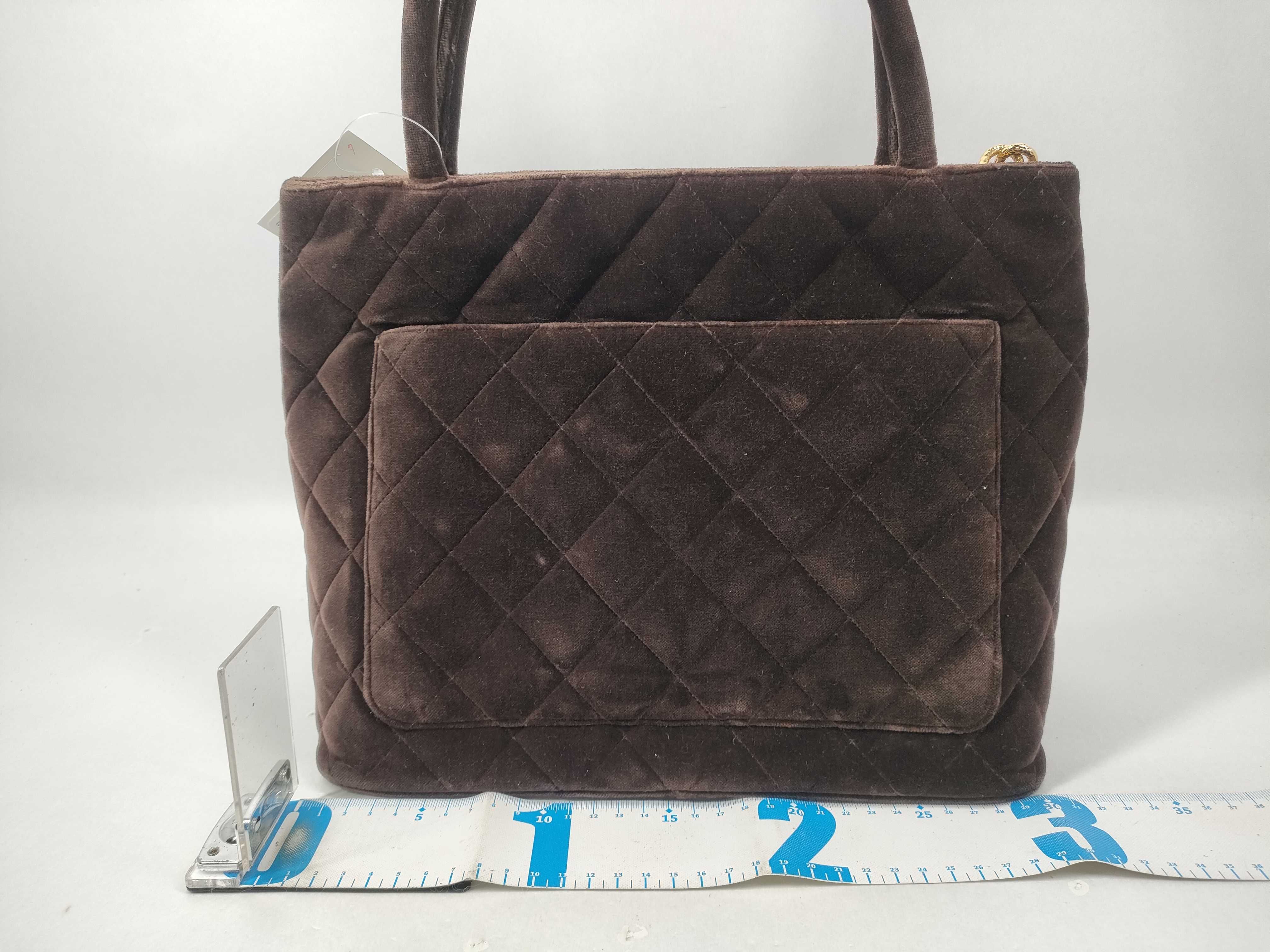 Suede Reissue Tote Bag, Velour Brown Tote Bag — view 2