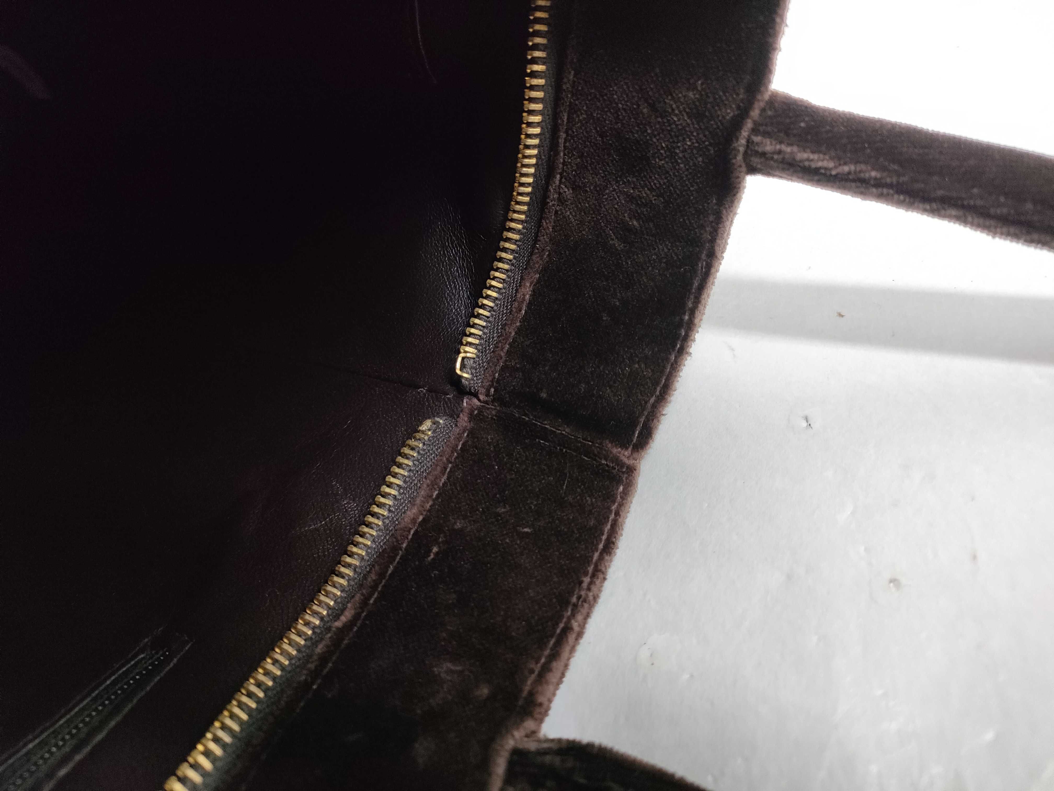 Suede Reissue Tote Bag, Velour Brown Tote Bag — view 14