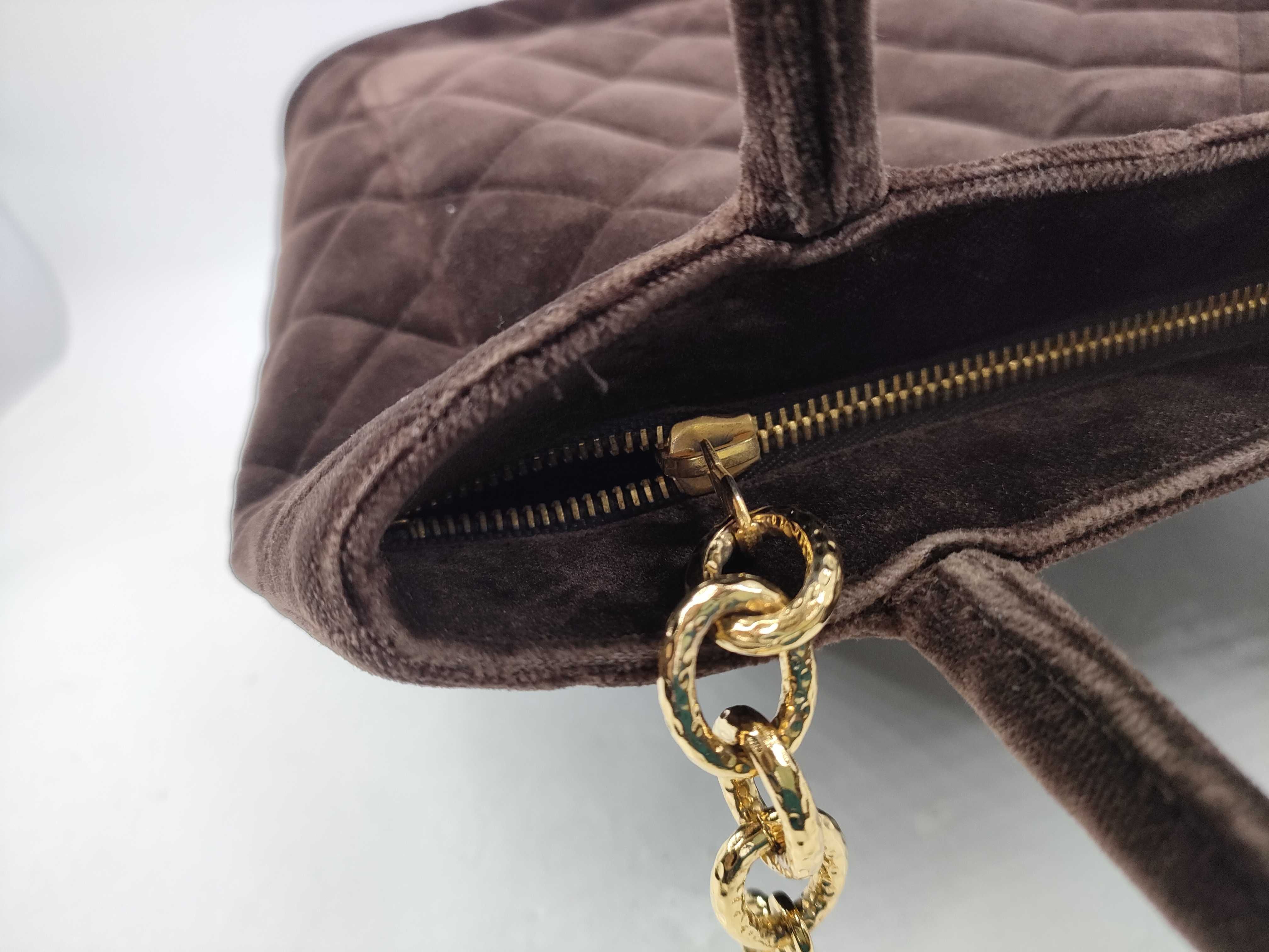 Suede Reissue Tote Bag, Velour Brown Tote Bag — view 10