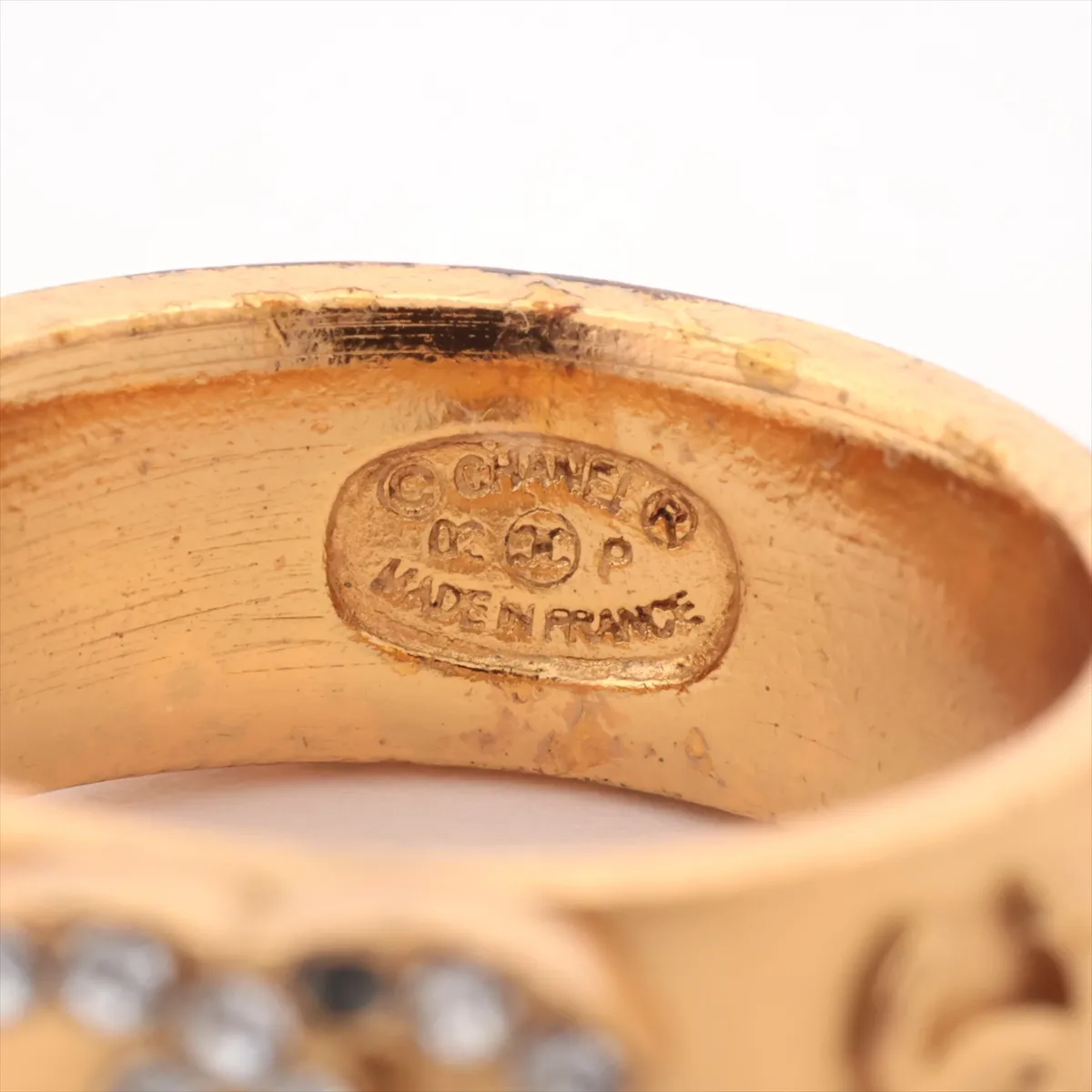 Cocomark 02P Ring GP x Rhinestone x Fake Pearl Gold — view 3
