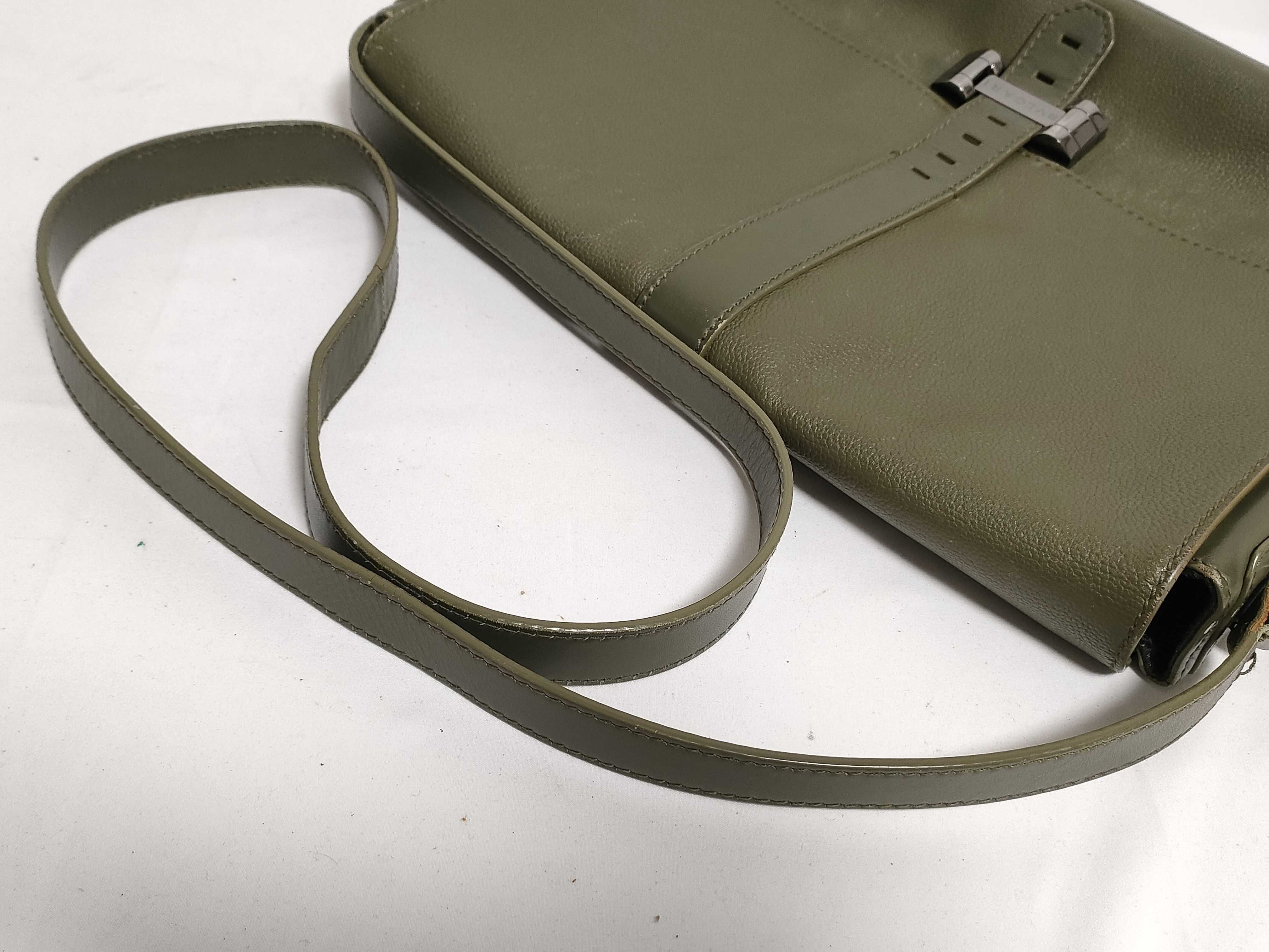 Bulgari Leather Messenger Bag Khaki Shoulder Bag — view 3