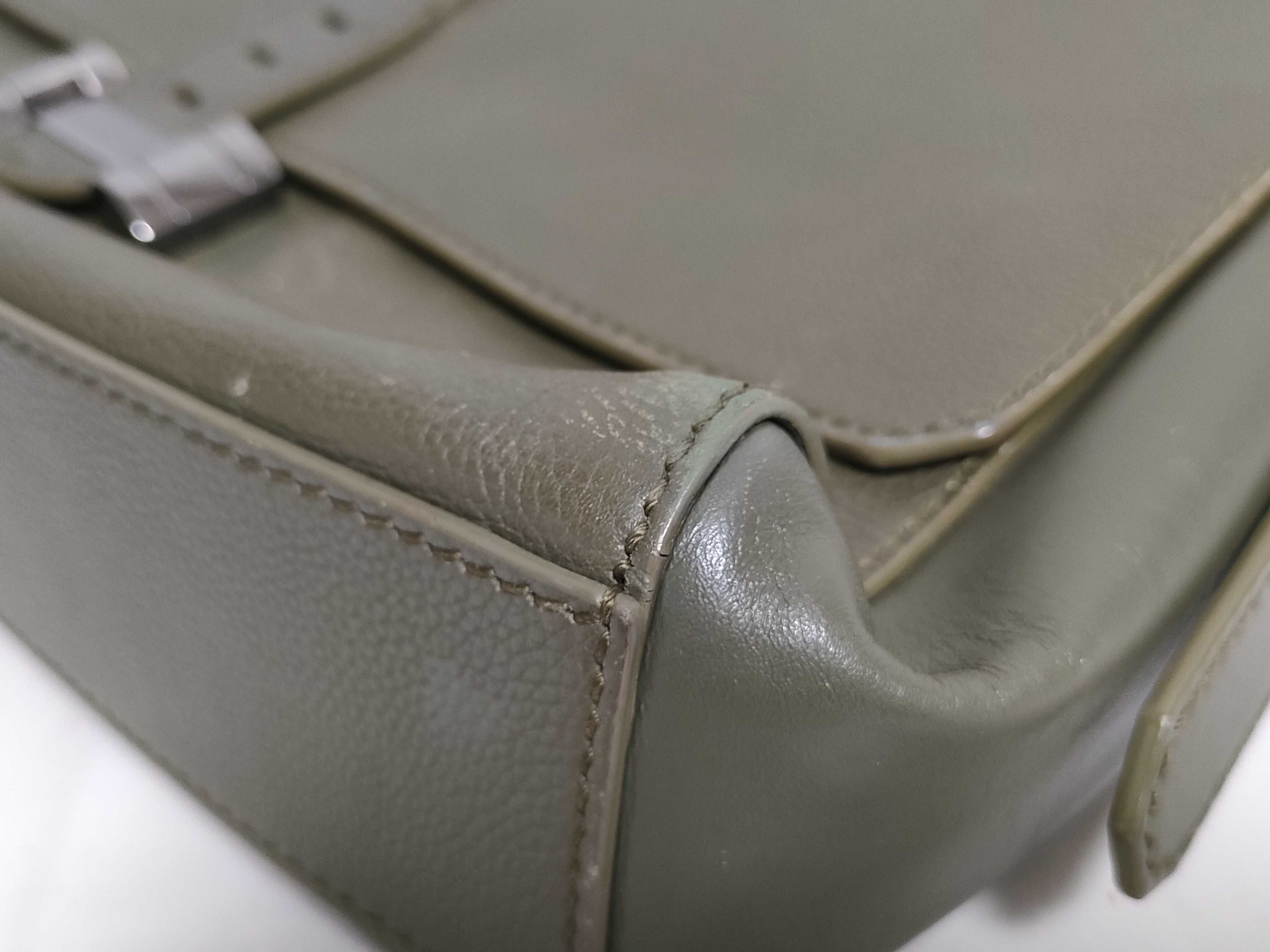 Bulgari Leather Messenger Bag Khaki Shoulder Bag — view 7
