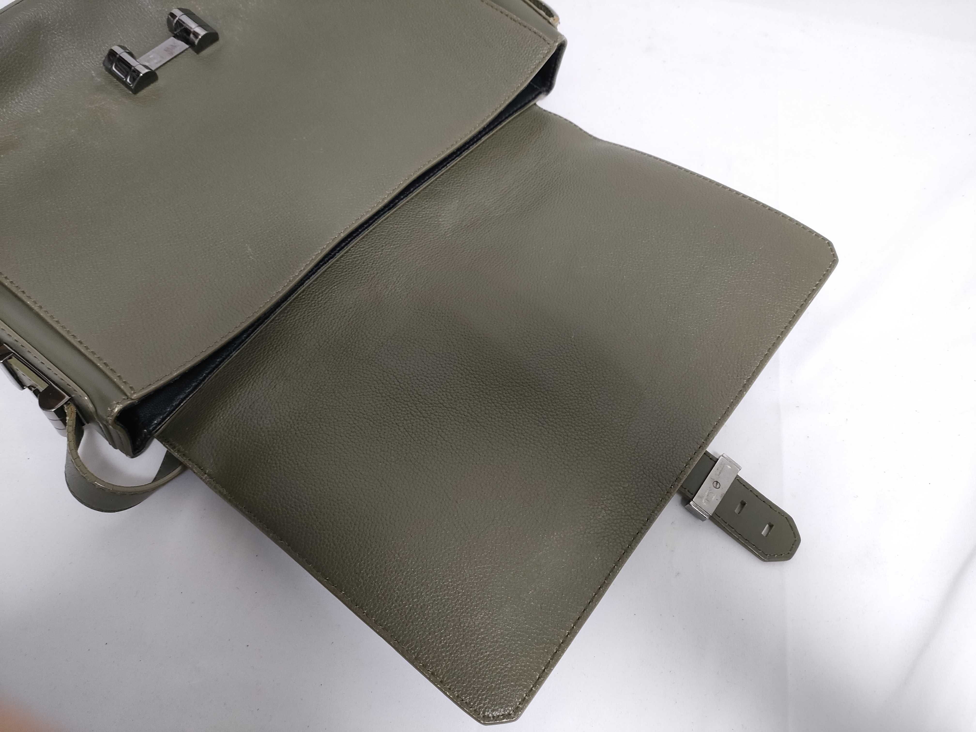Bulgari Leather Messenger Bag Khaki Shoulder Bag — view 8