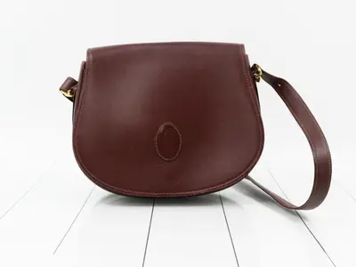 Mustline Leather Shoulder Bag, Bordeaux