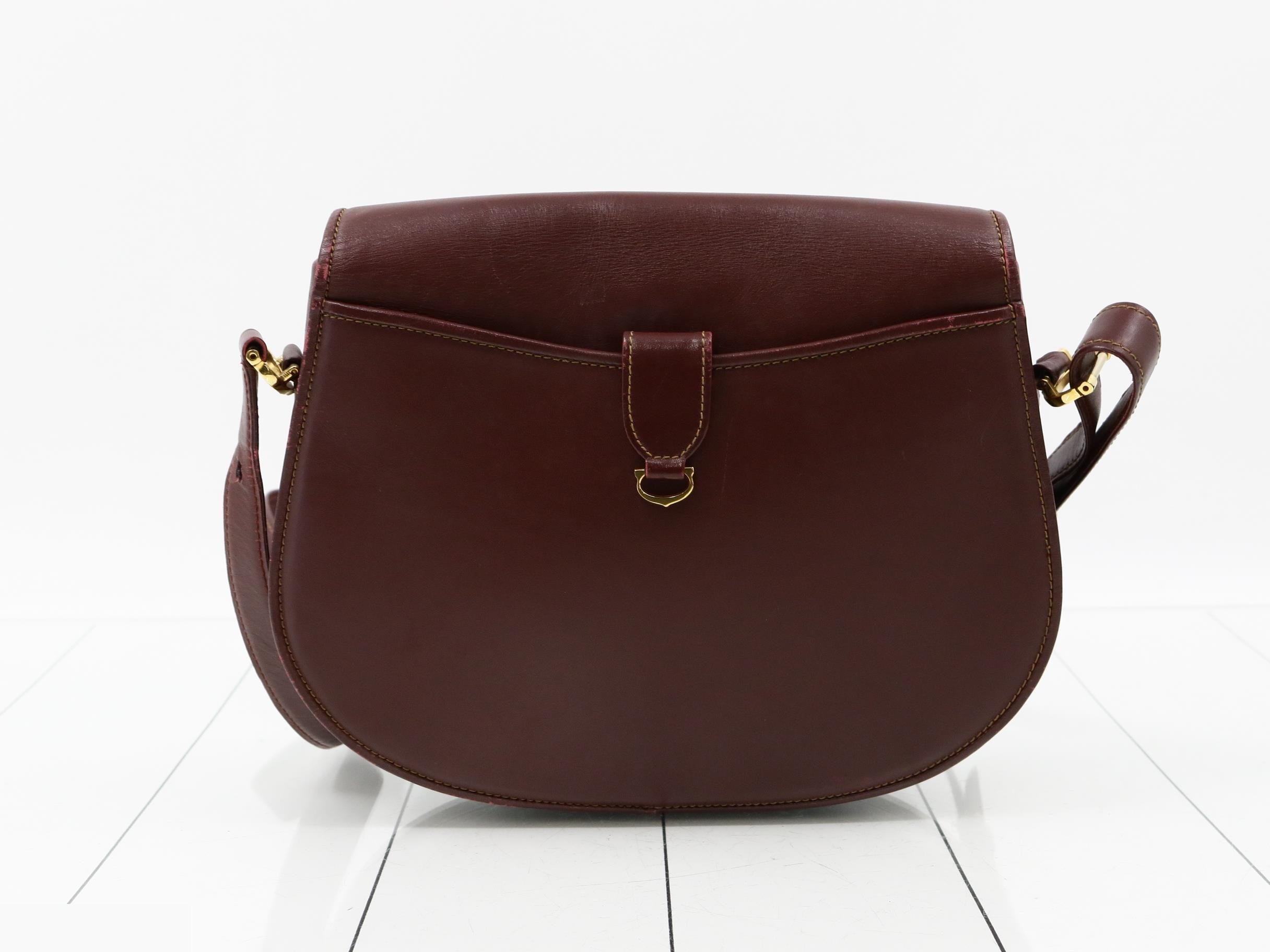 Mustline Leather Shoulder Bag, Bordeaux — view 2